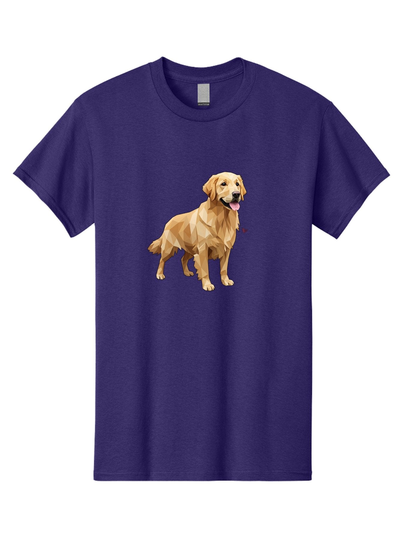 Golden-Retriever-4 Men'S Graphic Tee, 100% Cotton, Comfortable Casual Summer Wear, Machine Washable, Low-Poly Golden Retriever, Dog Illustration, Geometric Art, Canine Graphic, Modern Dog Design, Happy Dog, Geometric Dog, Dog Portrait, Bab978 10