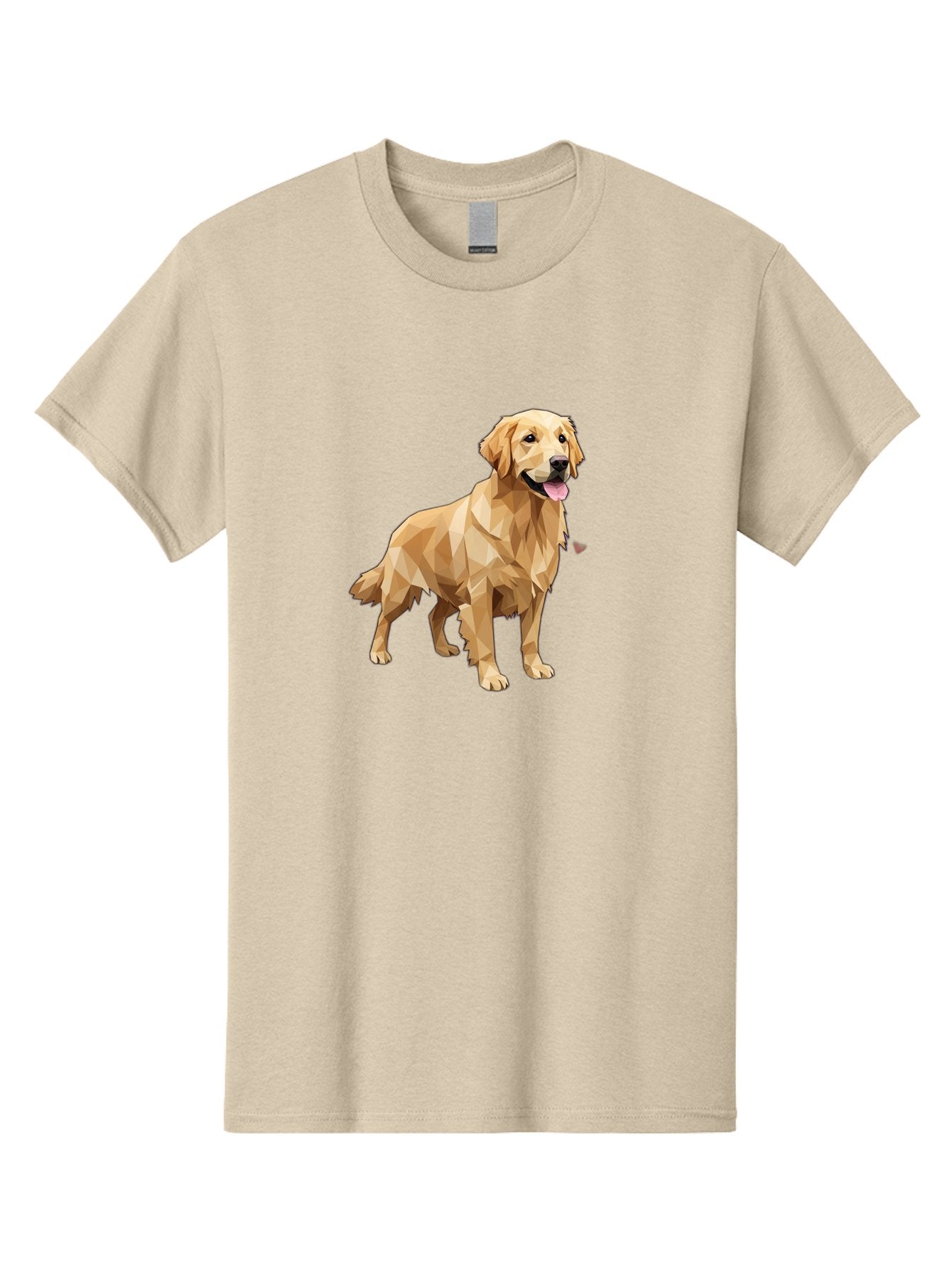 Golden-Retriever-4 Men'S Graphic Tee, 100% Cotton, Comfortable Casual Summer Wear, Machine Washable, Low-Poly Golden Retriever, Dog Illustration, Geometric Art, Canine Graphic, Modern Dog Design, Happy Dog, Geometric Dog, Dog Portrait, Bab978 8