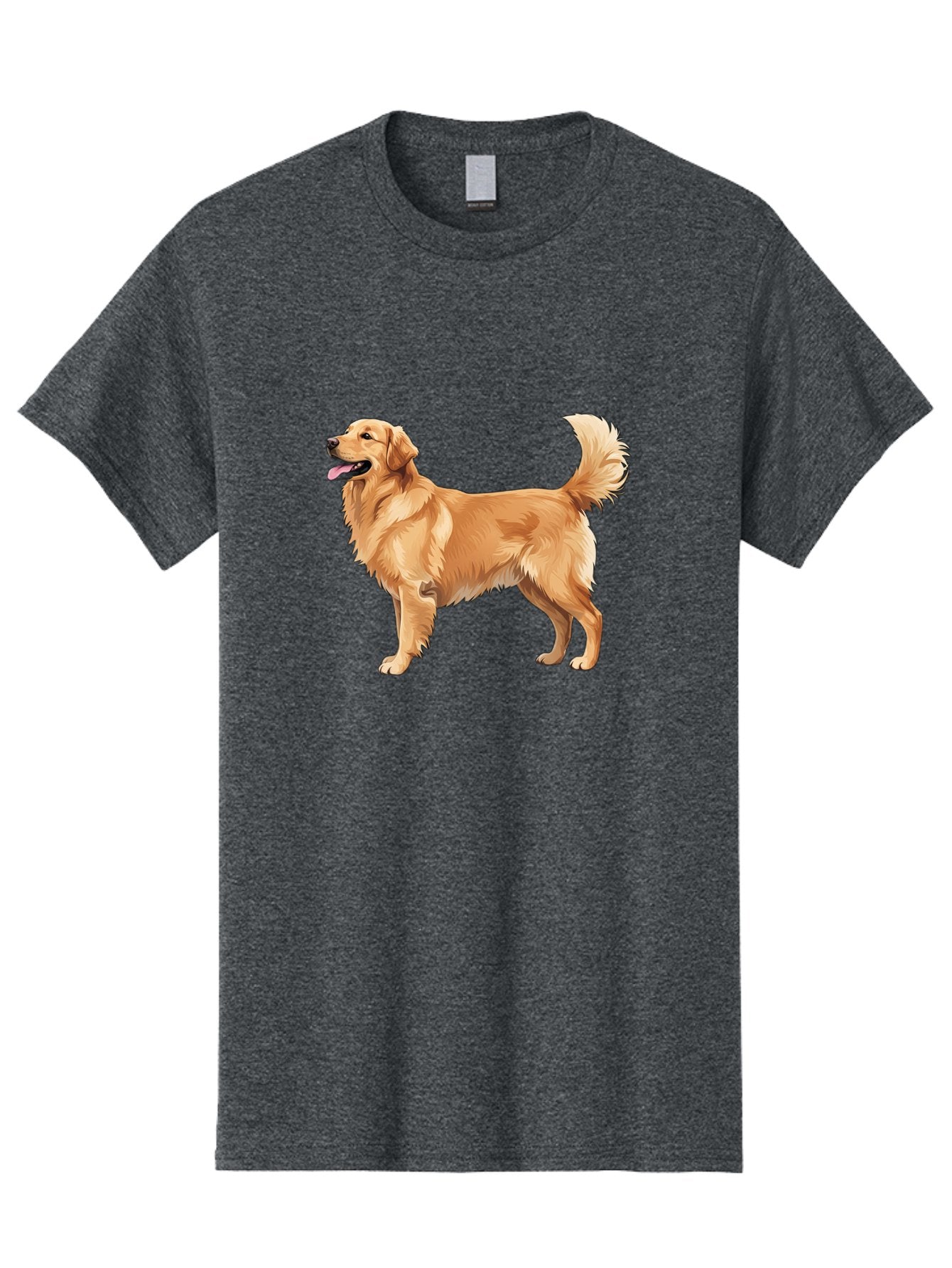 Golden-Retriever-9 Men'S Graphic Tee, 100% Cotton, Comfortable Casual Summer Wear, Machine Washable, Golden Retriever Dog, Happy Dog, Dog Portrait, Canine, Furry Friend, Playful Pet, Illustration, Cartoon Dog, Friendly Animal Bab983 7