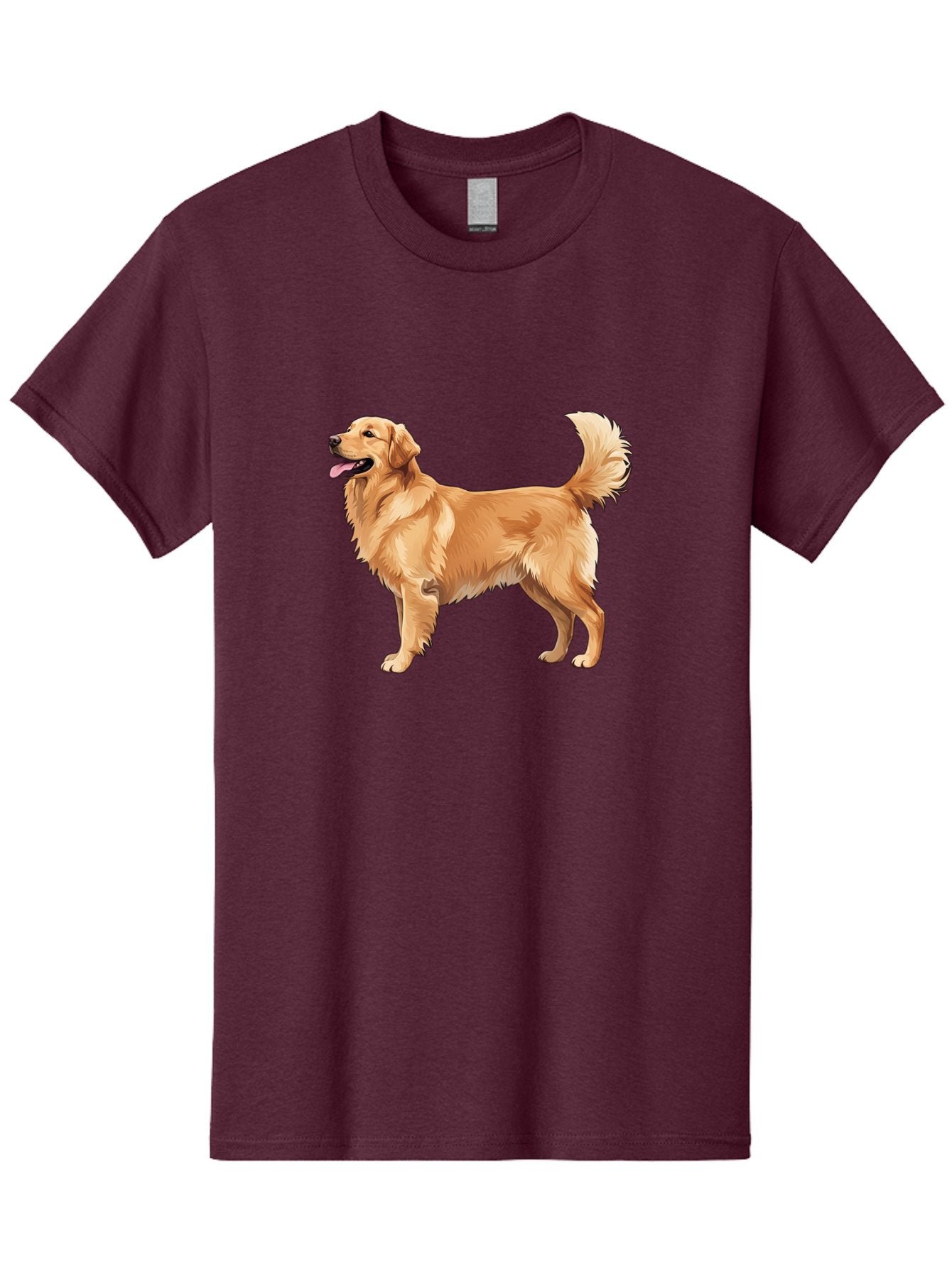 Golden-Retriever-9 Men'S Graphic Tee, 100% Cotton, Comfortable Casual Summer Wear, Machine Washable, Golden Retriever Dog, Happy Dog, Dog Portrait, Canine, Furry Friend, Playful Pet, Illustration, Cartoon Dog, Friendly Animal Bab983 15