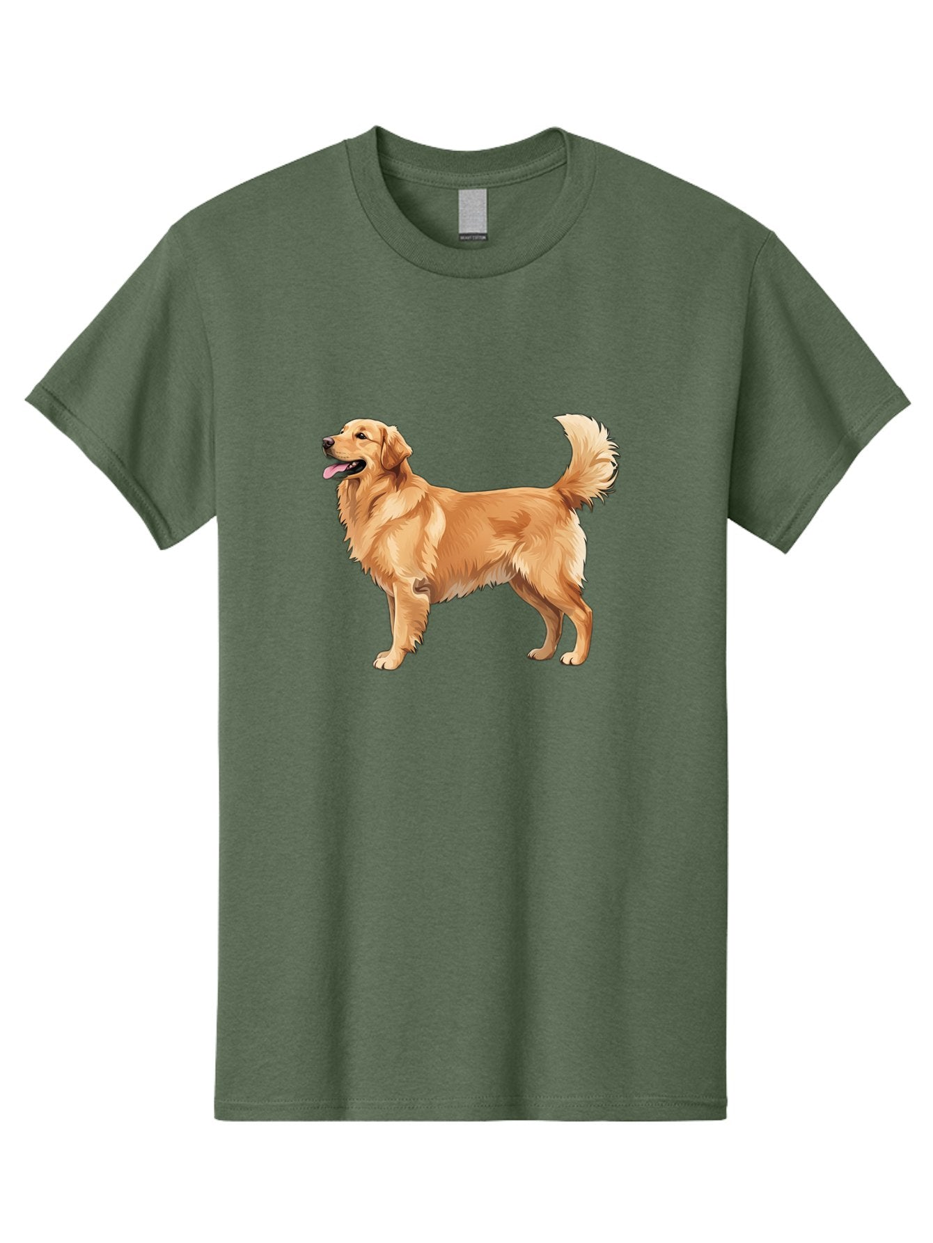 Golden-Retriever-9 Men'S Graphic Tee, 100% Cotton, Comfortable Casual Summer Wear, Machine Washable, Golden Retriever Dog, Happy Dog, Dog Portrait, Canine, Furry Friend, Playful Pet, Illustration, Cartoon Dog, Friendly Animal Bab983 10