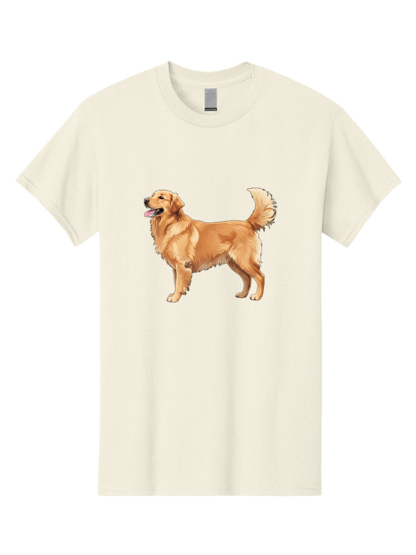 Golden-Retriever-9 Men'S Graphic Tee, 100% Cotton, Comfortable Casual Summer Wear, Machine Washable, Golden Retriever Dog, Happy Dog, Dog Portrait, Canine, Furry Friend, Playful Pet, Illustration, Cartoon Dog, Friendly Animal Bab983 6