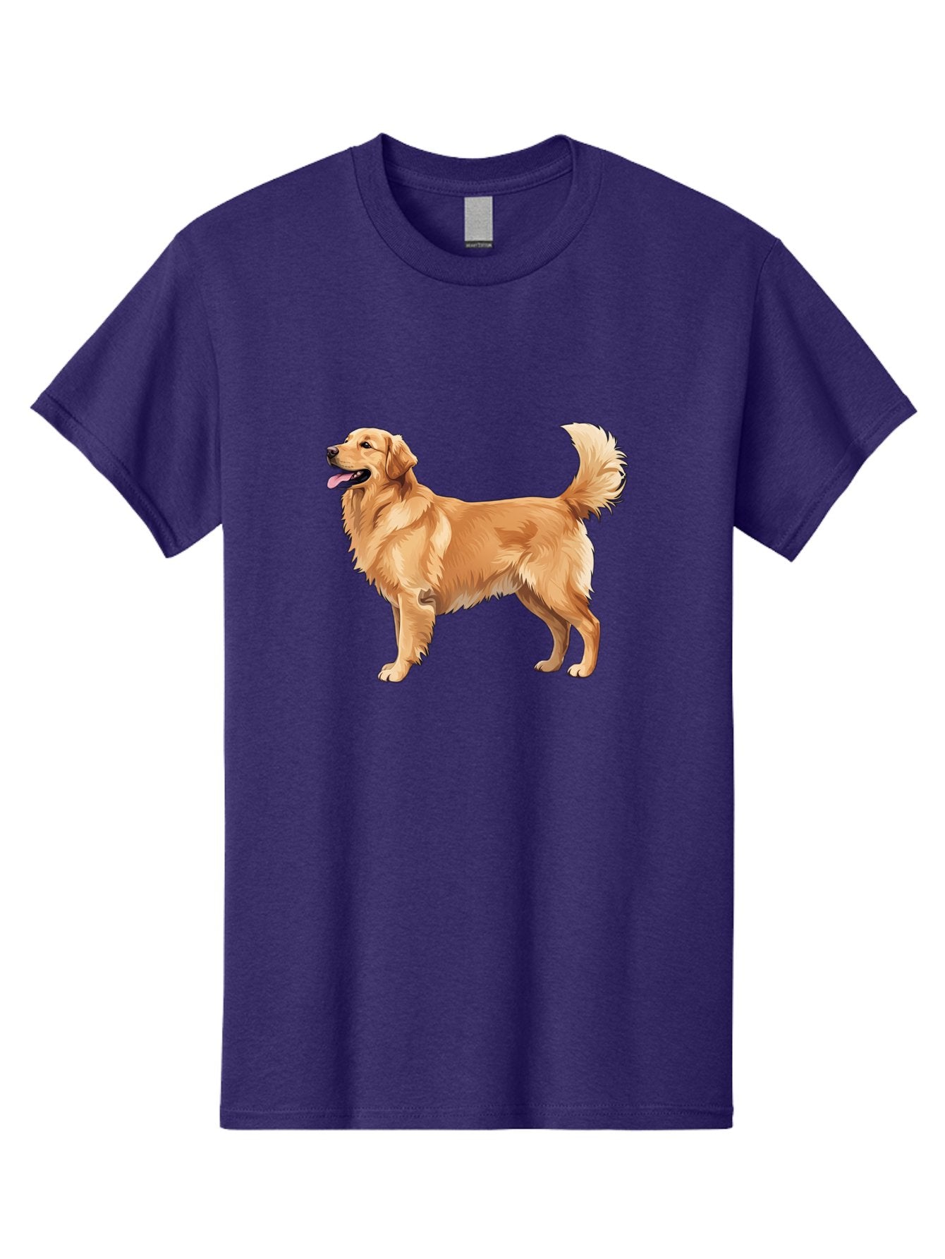 Golden-Retriever-9 Men'S Graphic Tee, 100% Cotton, Comfortable Casual Summer Wear, Machine Washable, Golden Retriever Dog, Happy Dog, Dog Portrait, Canine, Furry Friend, Playful Pet, Illustration, Cartoon Dog, Friendly Animal Bab983 8