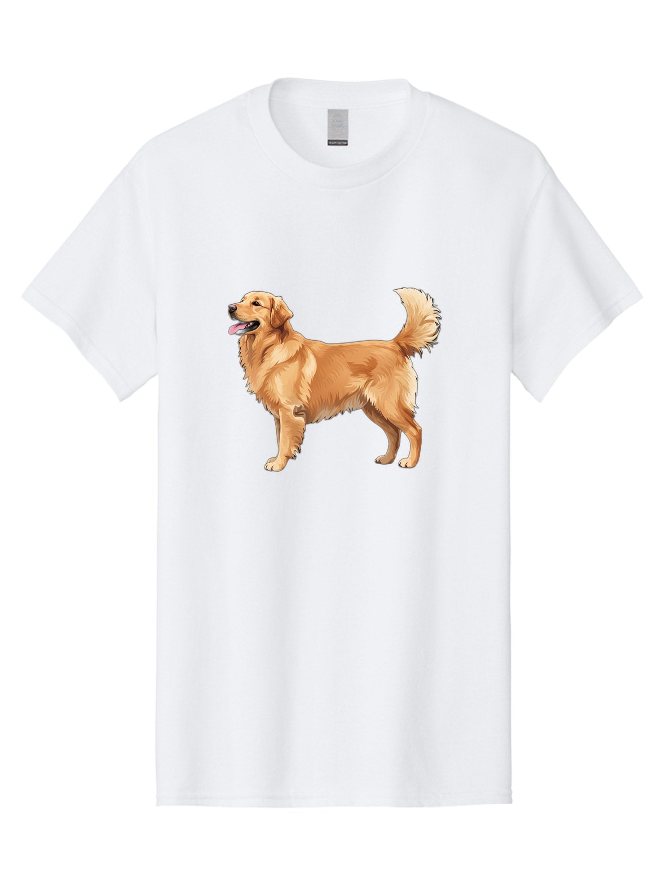 Golden-Retriever-9 Men'S Graphic Tee, 100% Cotton, Comfortable Casual Summer Wear, Machine Washable, Golden Retriever Dog, Happy Dog, Dog Portrait, Canine, Furry Friend, Playful Pet, Illustration, Cartoon Dog, Friendly Animal Bab983 14