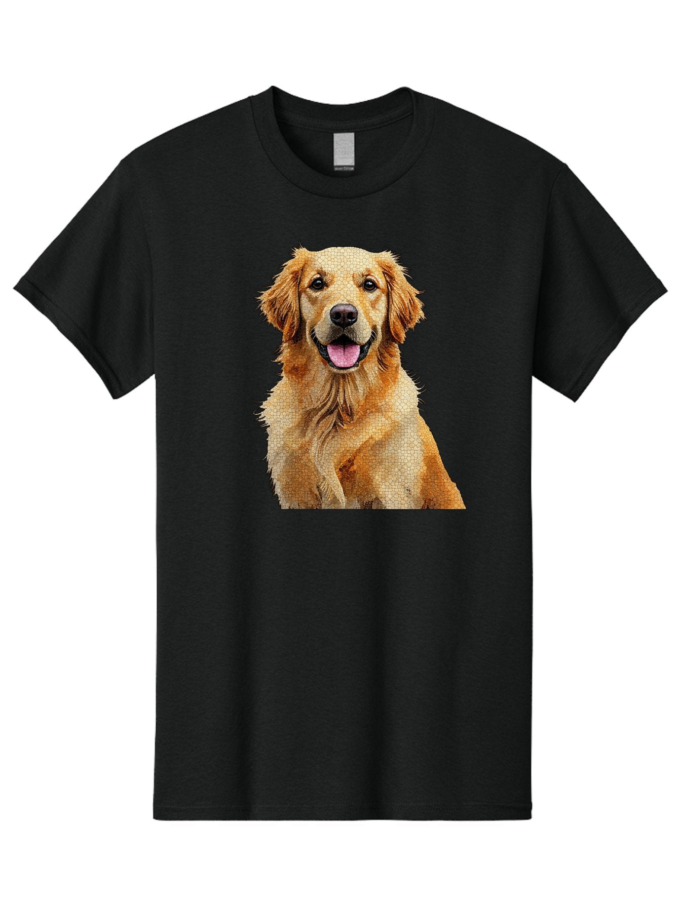 Golden-Retriever-Dog Men'S Graphic Tee, 100% Cotton, Comfortable Casual Summer Wear, Machine Washable, Golden Retriever, Happy Dog, Furry Friend, Dog Portrait, Happy Expression, Tongue Out, Dog Photography, Canine Companion, Friendly Animal Bab984 4