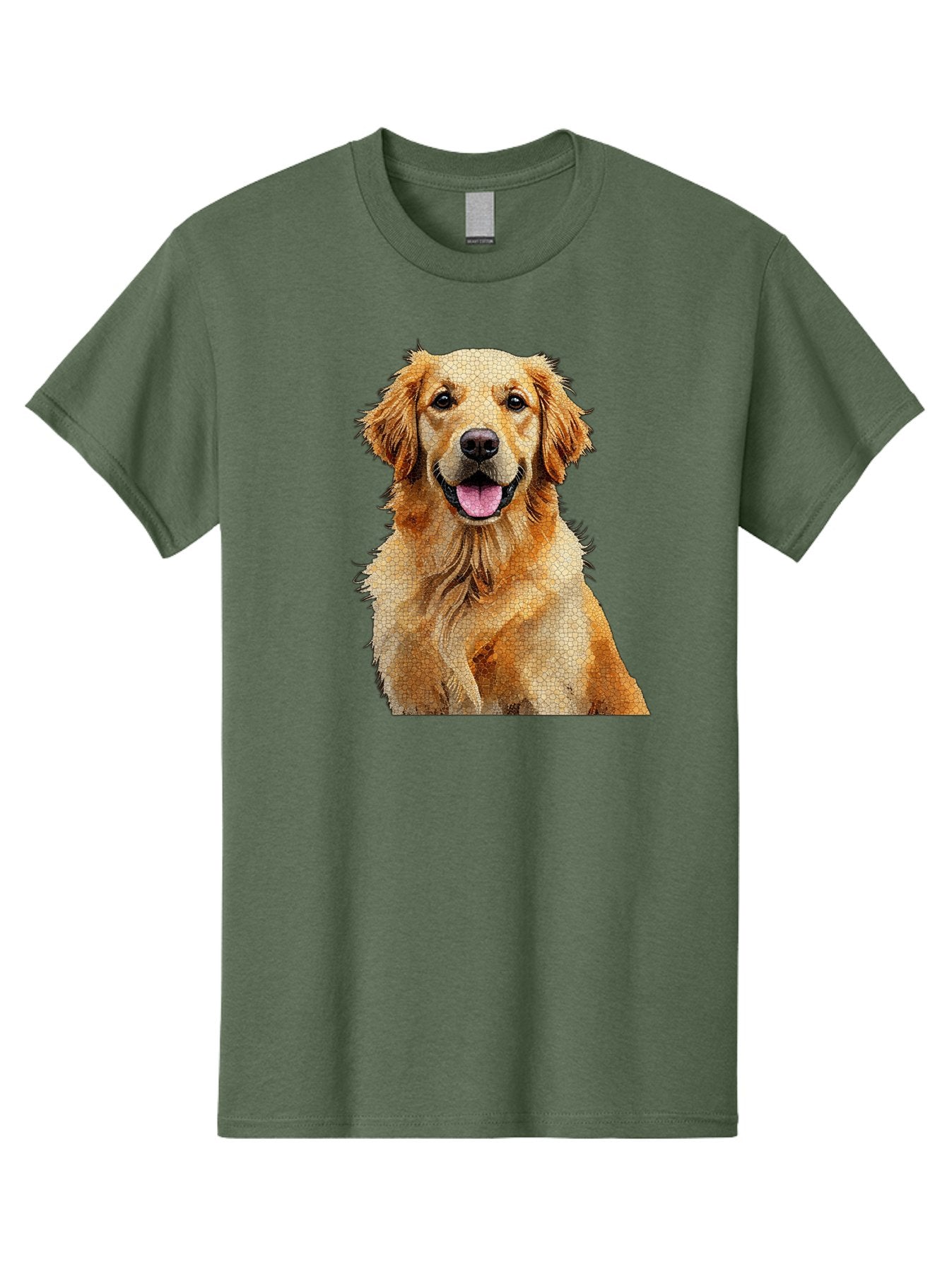 Golden-Retriever-Dog Men'S Graphic Tee, 100% Cotton, Comfortable Casual Summer Wear, Machine Washable, Golden Retriever, Happy Dog, Furry Friend, Dog Portrait, Happy Expression, Tongue Out, Dog Photography, Canine Companion, Friendly Animal Bab984 10