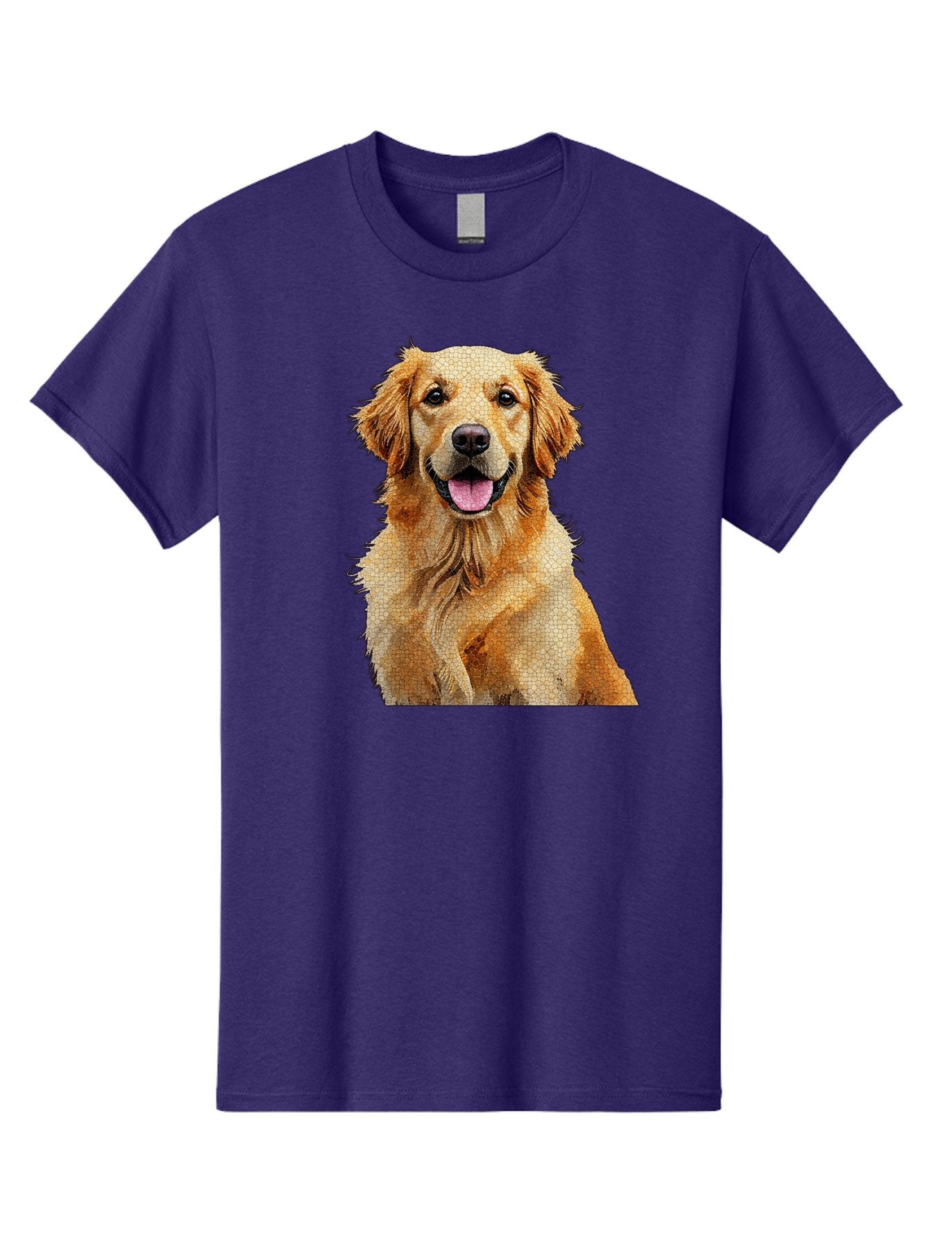 Golden-Retriever-Dog Men'S Graphic Tee, 100% Cotton, Comfortable Casual Summer Wear, Machine Washable, Golden Retriever, Happy Dog, Furry Friend, Dog Portrait, Happy Expression, Tongue Out, Dog Photography, Canine Companion, Friendly Animal Bab984 9