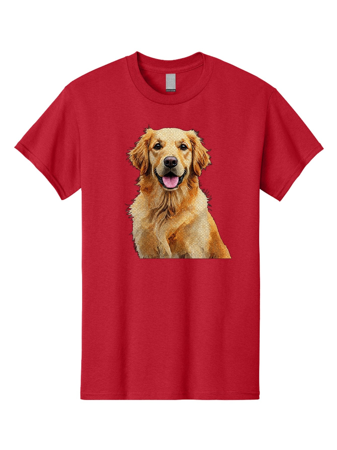 Golden-Retriever-Dog Men'S Graphic Tee, 100% Cotton, Comfortable Casual Summer Wear, Machine Washable, Golden Retriever, Happy Dog, Furry Friend, Dog Portrait, Happy Expression, Tongue Out, Dog Photography, Canine Companion, Friendly Animal Bab984 12