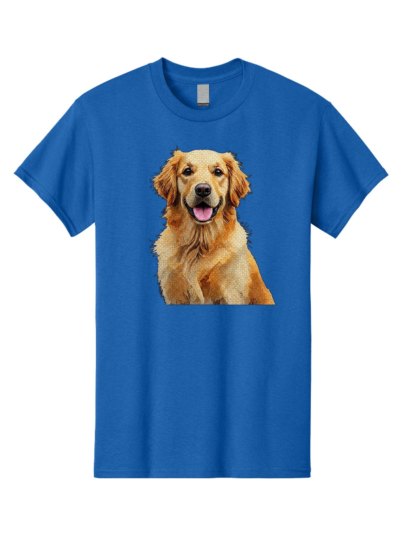 Golden-Retriever-Dog Men'S Graphic Tee, 100% Cotton, Comfortable Casual Summer Wear, Machine Washable, Golden Retriever, Happy Dog, Furry Friend, Dog Portrait, Happy Expression, Tongue Out, Dog Photography, Canine Companion, Friendly Animal Bab984 14