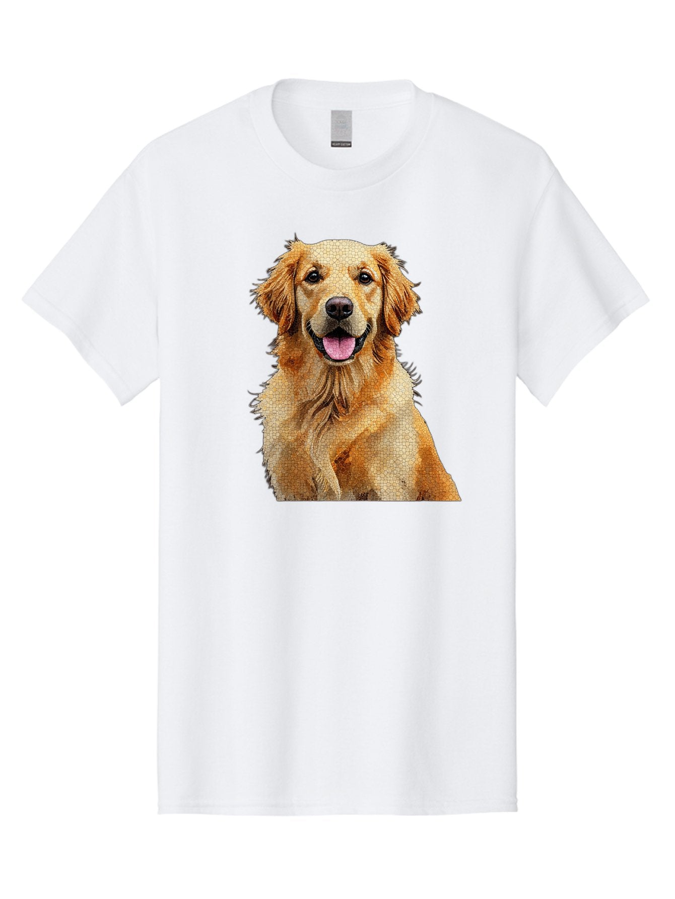 Golden-Retriever-Dog Men'S Graphic Tee, 100% Cotton, Comfortable Casual Summer Wear, Machine Washable, Golden Retriever, Happy Dog, Furry Friend, Dog Portrait, Happy Expression, Tongue Out, Dog Photography, Canine Companion, Friendly Animal Bab984 8