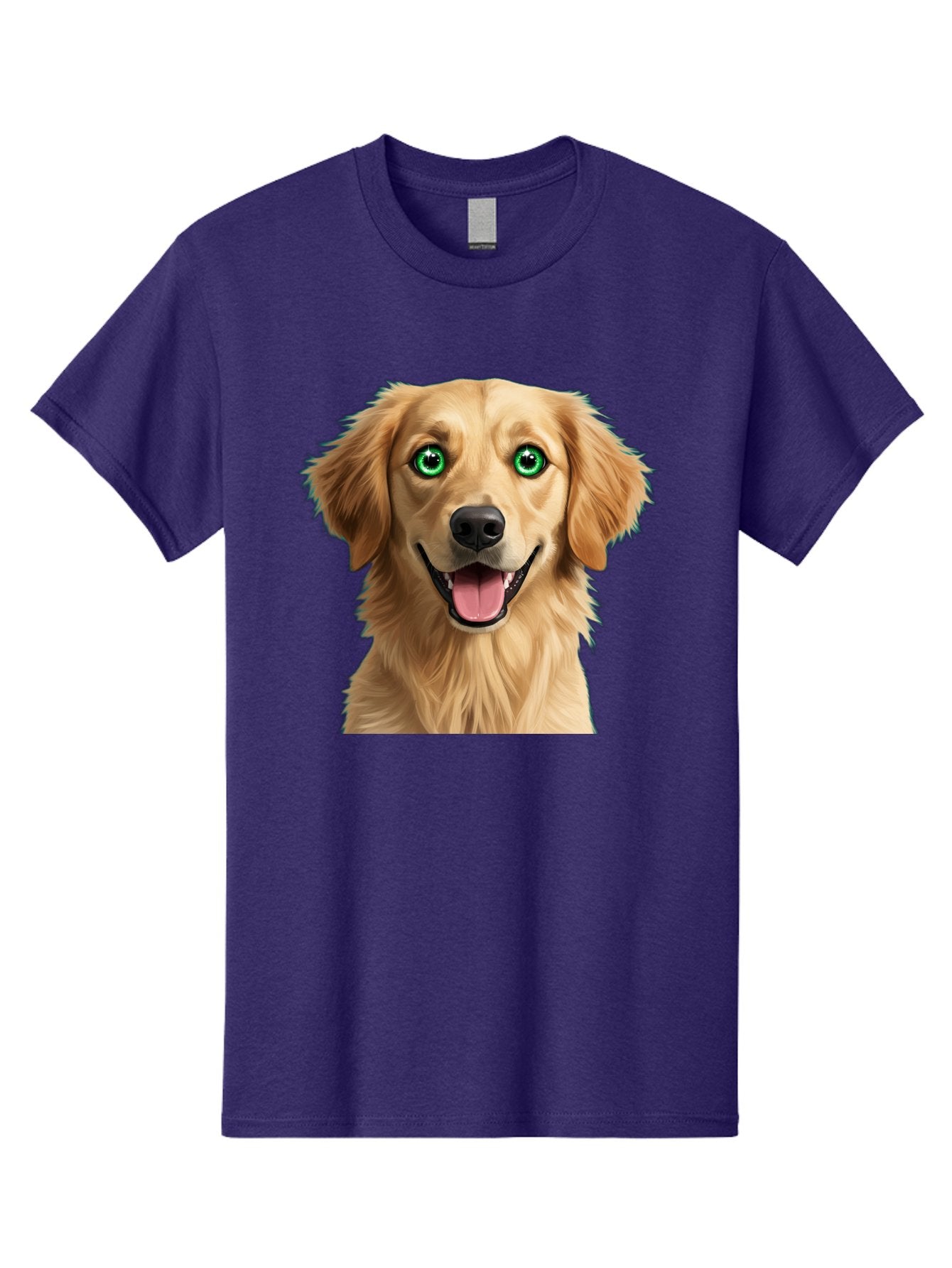 Golden-Retriever-Head-1 Men'S Graphic Tee, 100% Cotton, Comfortable Casual Summer Wear, Machine Washable, Happy Dog, Golden Retriever, Cartoon Dog, Dog Portrait, Friendly Canine, Smiling Dog, Green Eyes, Dog Art, Animal Illustration, Bab985 10