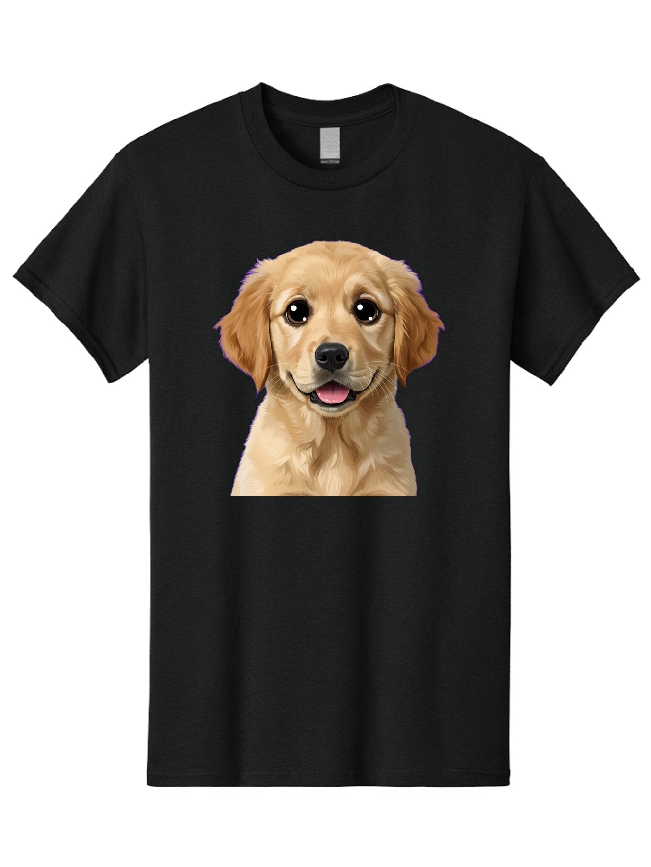 Golden-Retriever-Puppy-1 Men'S Graphic Tee, 100% Cotton, Comfortable Casual Summer Wear, Machine Washable, Golden Retriever Puppy, Happy Dog, Playful Puppy, Adorable Face, Cute Nose, Floppy Ears, Sweet Expression, Friendly Animal, Bab988 8