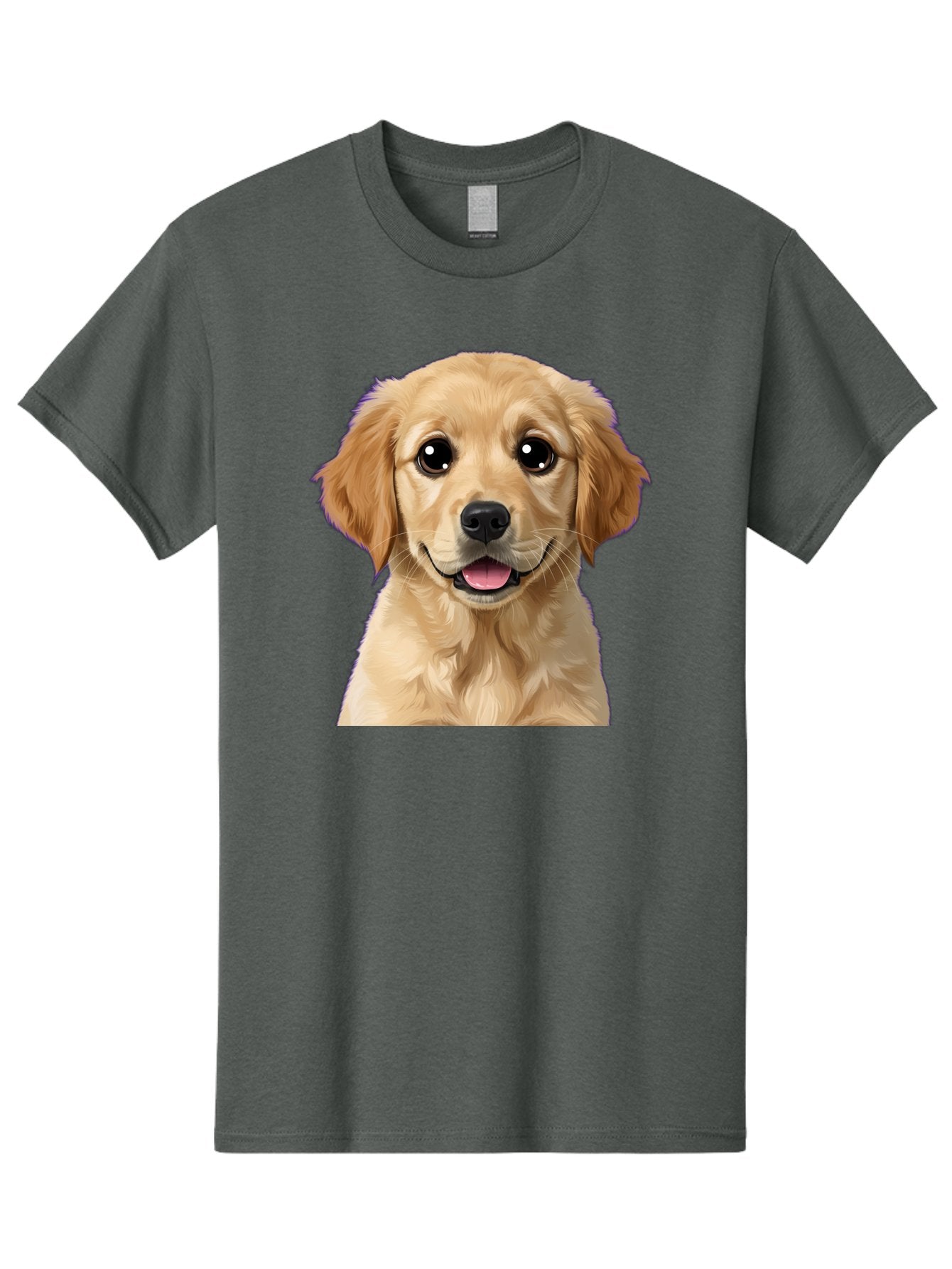 Golden-Retriever-Puppy-1 Men'S Graphic Tee, 100% Cotton, Comfortable Casual Summer Wear, Machine Washable, Golden Retriever Puppy, Happy Dog, Playful Puppy, Adorable Face, Cute Nose, Floppy Ears, Sweet Expression, Friendly Animal, Bab988 11