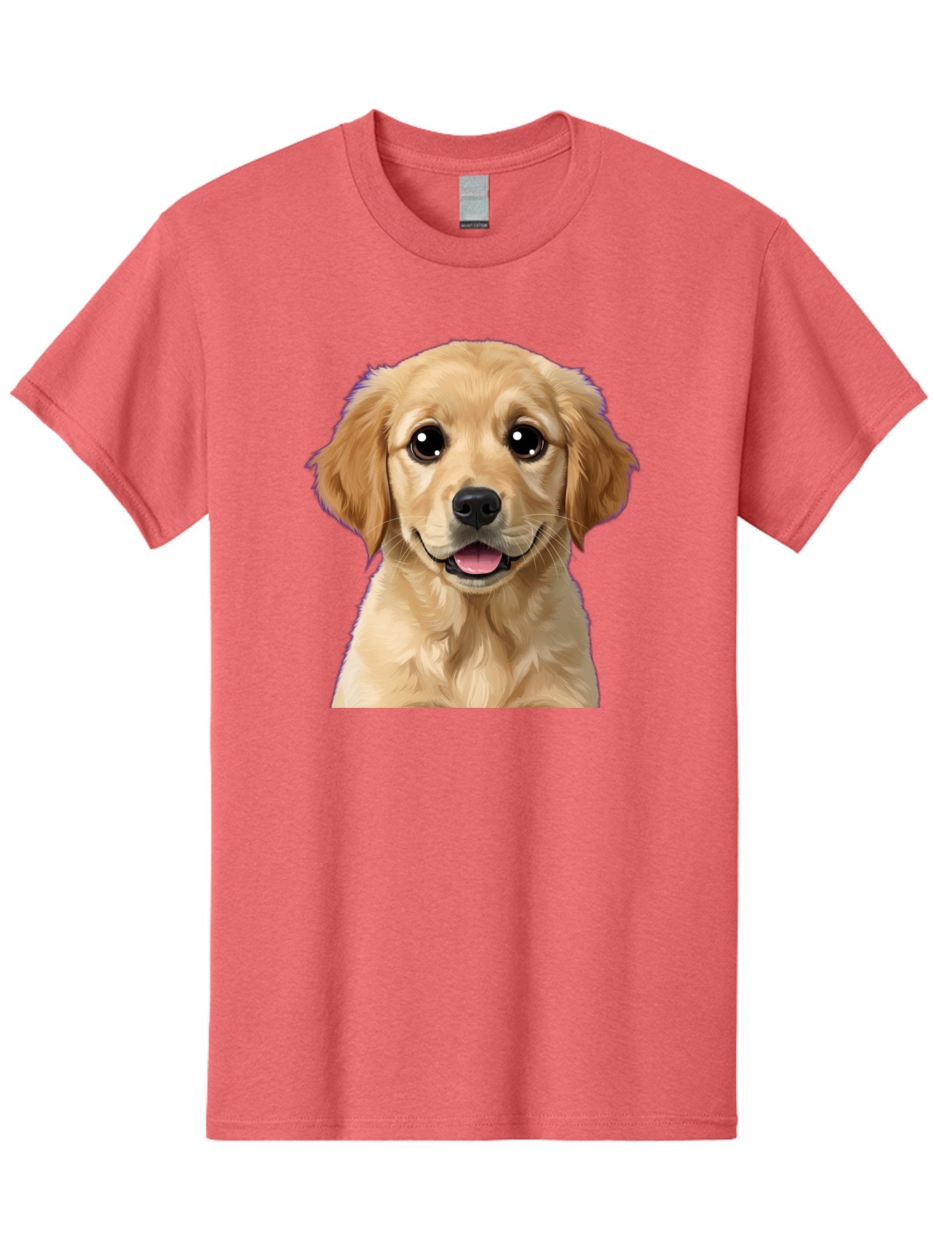 Golden-Retriever-Puppy-1 Men'S Graphic Tee, 100% Cotton, Comfortable Casual Summer Wear, Machine Washable, Golden Retriever Puppy, Happy Dog, Playful Puppy, Adorable Face, Cute Nose, Floppy Ears, Sweet Expression, Friendly Animal, Bab988 9