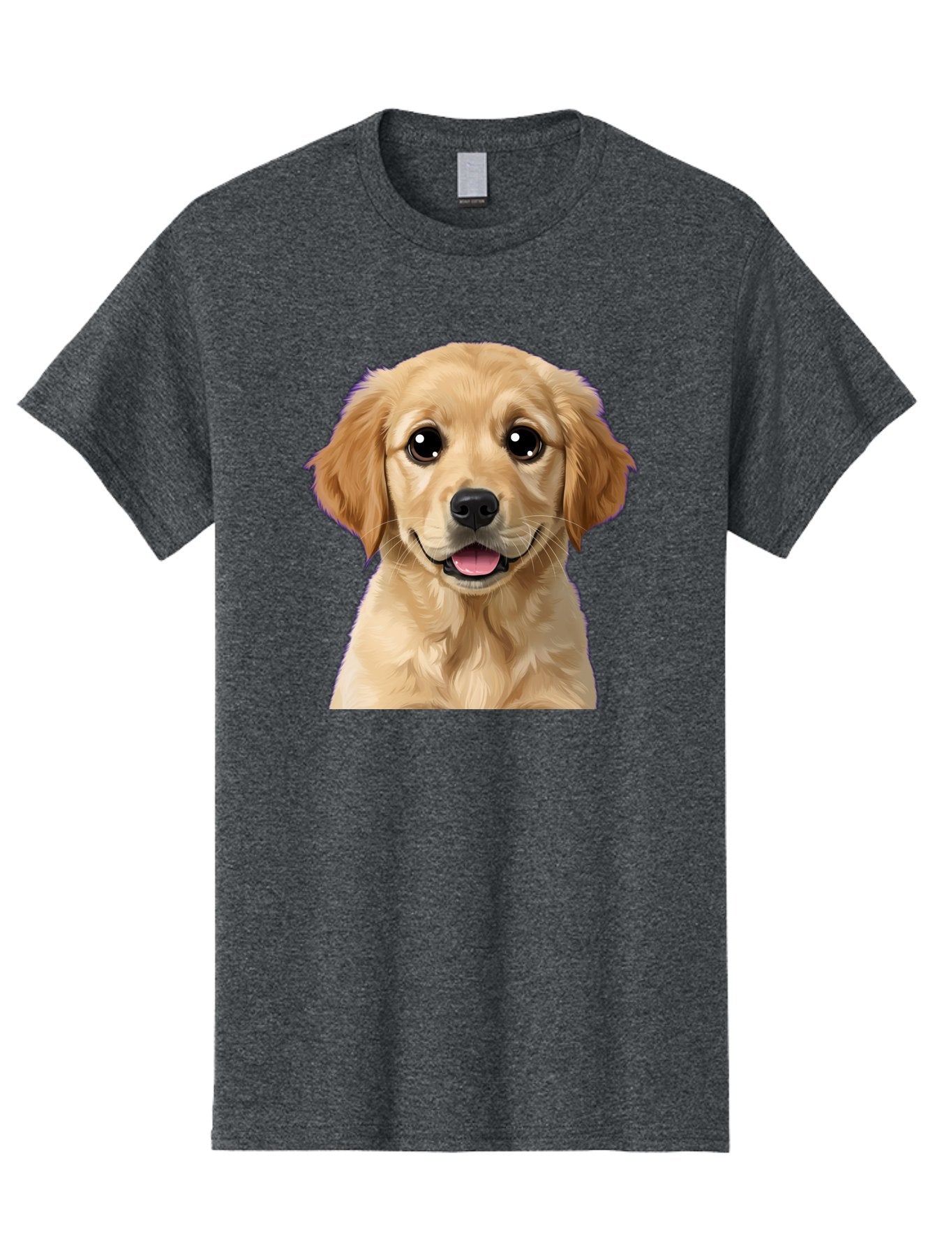 Golden-Retriever-Puppy-1 Men'S Graphic Tee, 100% Cotton, Comfortable Casual Summer Wear, Machine Washable, Golden Retriever Puppy, Happy Dog, Playful Puppy, Adorable Face, Cute Nose, Floppy Ears, Sweet Expression, Friendly Animal, Bab988