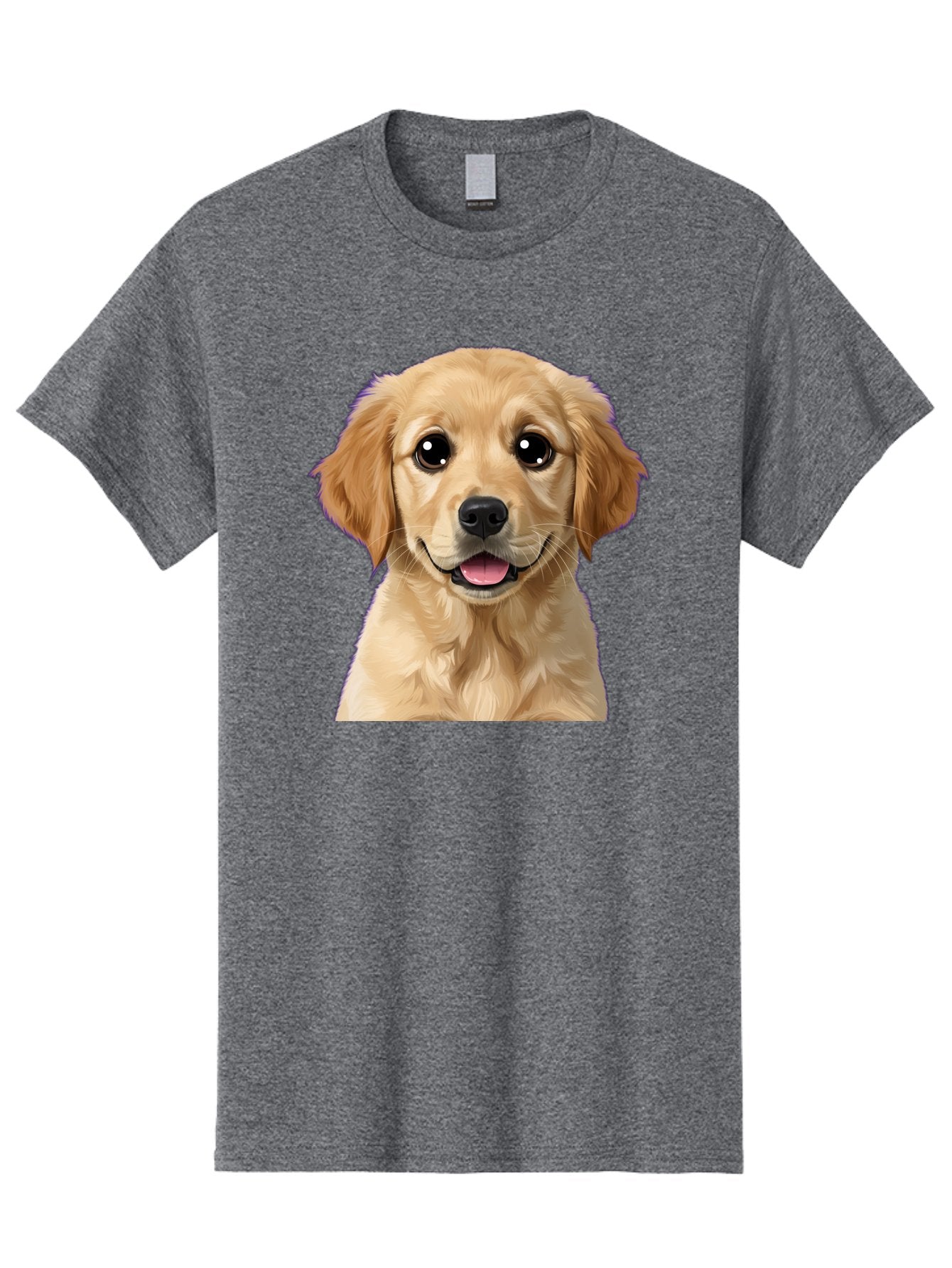 Golden-Retriever-Puppy-1 Men'S Graphic Tee, 100% Cotton, Comfortable Casual Summer Wear, Machine Washable, Golden Retriever Puppy, Happy Dog, Playful Puppy, Adorable Face, Cute Nose, Floppy Ears, Sweet Expression, Friendly Animal, Bab988 10
