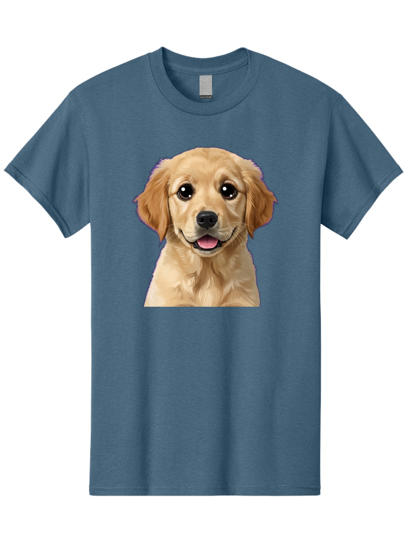 Golden-Retriever-Puppy-1 Men'S Graphic Tee, 100% Cotton, Comfortable Casual Summer Wear, Machine Washable, Golden Retriever Puppy, Happy Dog, Playful Puppy, Adorable Face, Cute Nose, Floppy Ears, Sweet Expression, Friendly Animal, Bab988 12