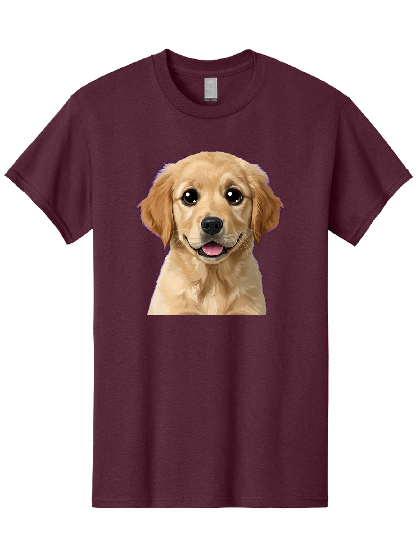 Golden-Retriever-Puppy-1 Men'S Graphic Tee, 100% Cotton, Comfortable Casual Summer Wear, Machine Washable, Golden Retriever Puppy, Happy Dog, Playful Puppy, Adorable Face, Cute Nose, Floppy Ears, Sweet Expression, Friendly Animal, Bab988