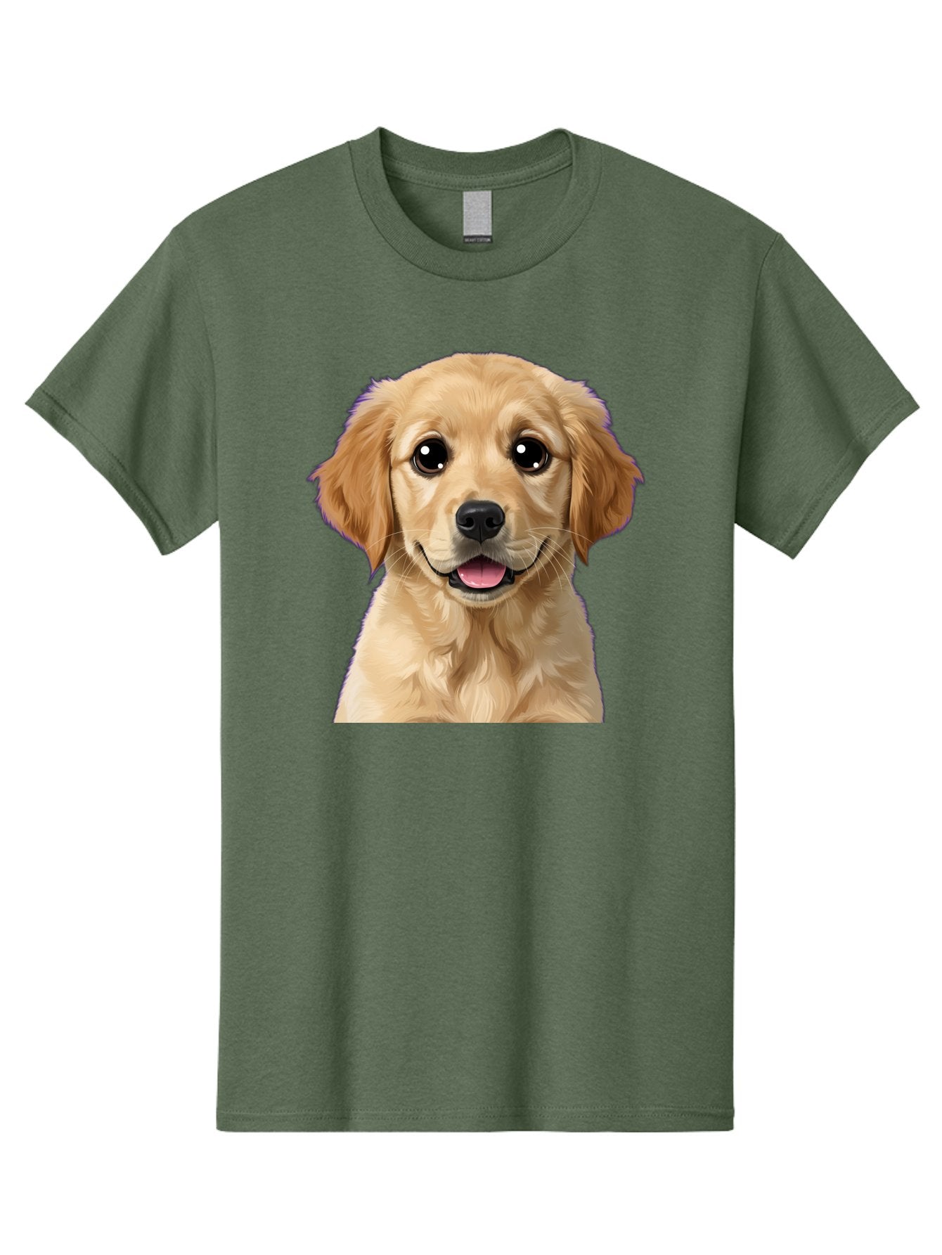 Golden-Retriever-Puppy-1 Men'S Graphic Tee, 100% Cotton, Comfortable Casual Summer Wear, Machine Washable, Golden Retriever Puppy, Happy Dog, Playful Puppy, Adorable Face, Cute Nose, Floppy Ears, Sweet Expression, Friendly Animal, Bab988 13