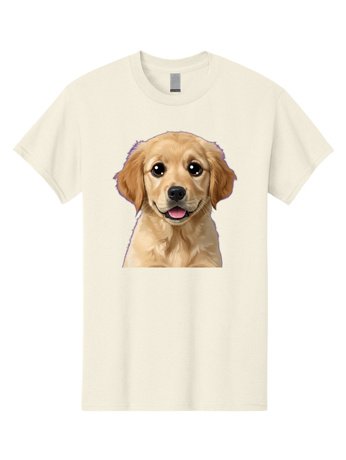Golden-Retriever-Puppy-1 Men'S Graphic Tee, 100% Cotton, Comfortable Casual Summer Wear, Machine Washable, Golden Retriever Puppy, Happy Dog, Playful Puppy, Adorable Face, Cute Nose, Floppy Ears, Sweet Expression, Friendly Animal, Bab988 14
