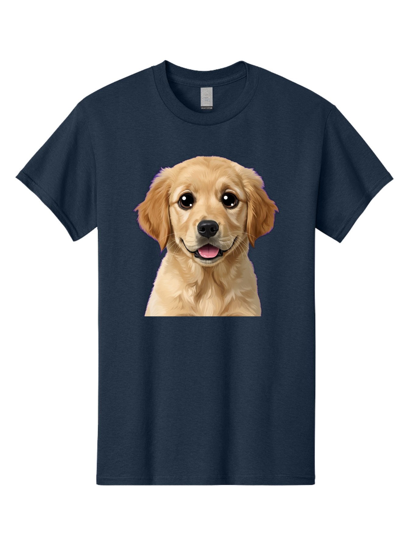 Golden-Retriever-Puppy-1 Men'S Graphic Tee, 100% Cotton, Comfortable Casual Summer Wear, Machine Washable, Golden Retriever Puppy, Happy Dog, Playful Puppy, Adorable Face, Cute Nose, Floppy Ears, Sweet Expression, Friendly Animal, Bab988 4