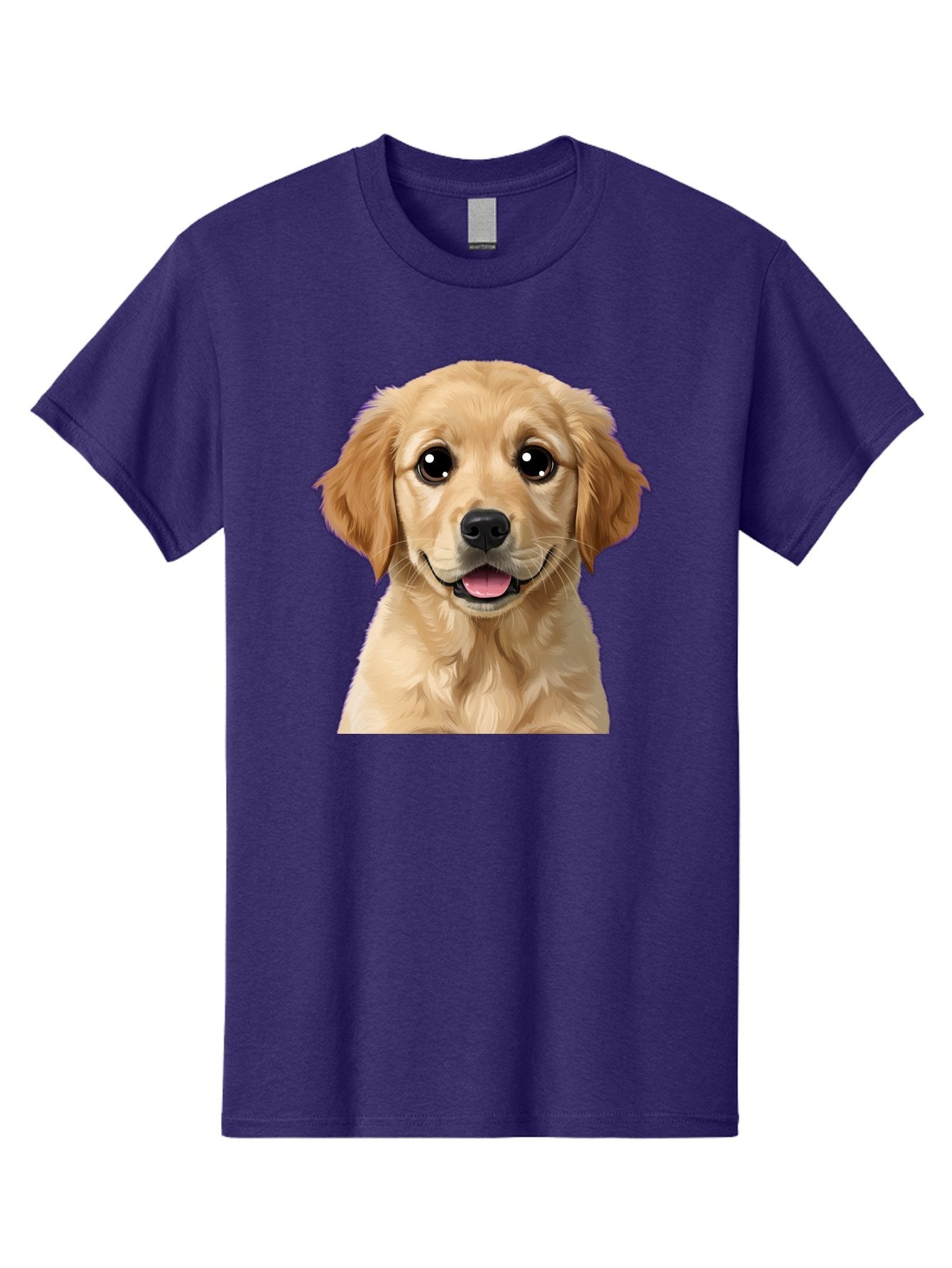 Golden-Retriever-Puppy-1 Men'S Graphic Tee, 100% Cotton, Comfortable Casual Summer Wear, Machine Washable, Golden Retriever Puppy, Happy Dog, Playful Puppy, Adorable Face, Cute Nose, Floppy Ears, Sweet Expression, Friendly Animal, Bab988 7