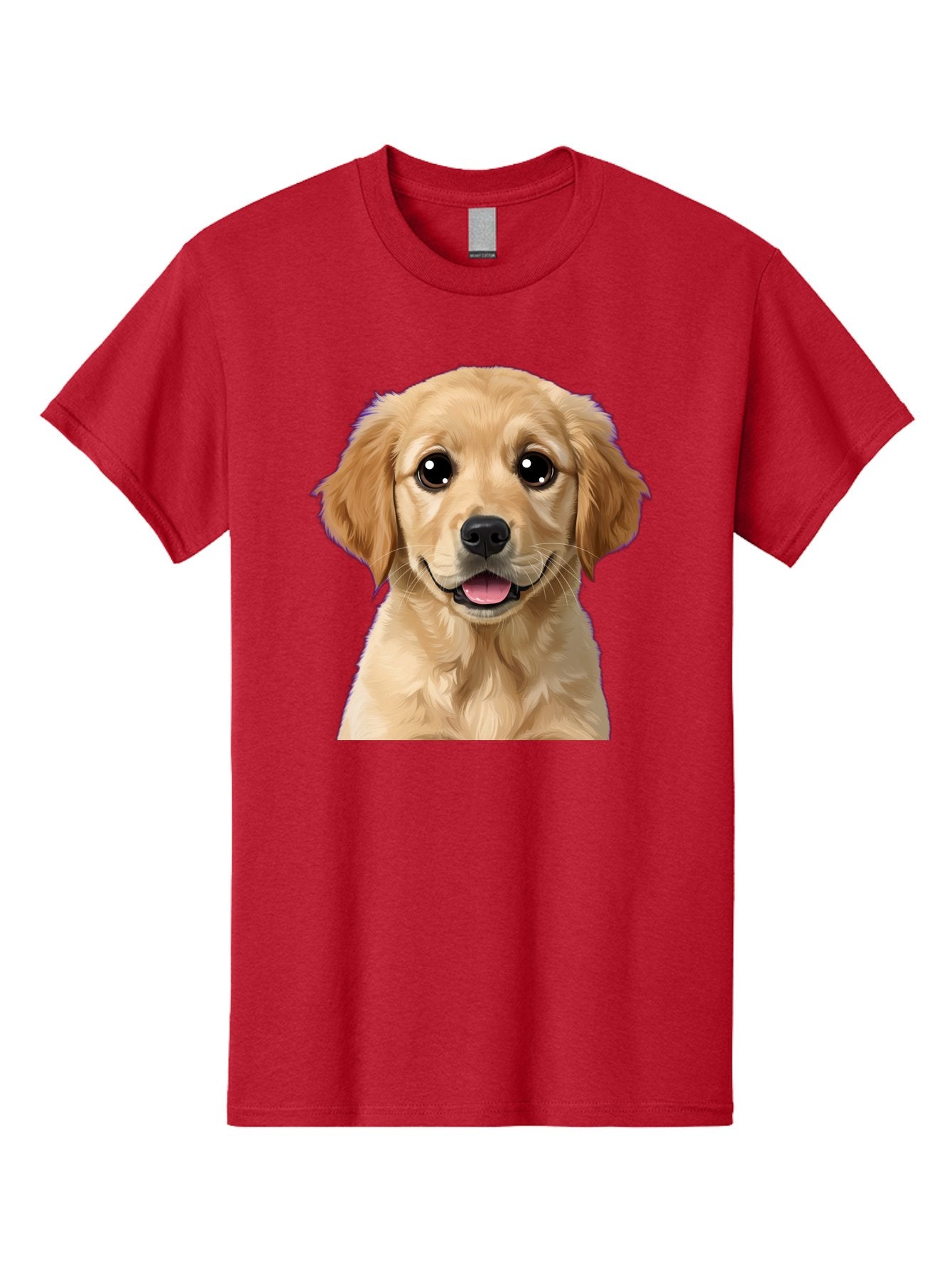 Golden-Retriever-Puppy-1 Men'S Graphic Tee, 100% Cotton, Comfortable Casual Summer Wear, Machine Washable, Golden Retriever Puppy, Happy Dog, Playful Puppy, Adorable Face, Cute Nose, Floppy Ears, Sweet Expression, Friendly Animal, Bab988 3