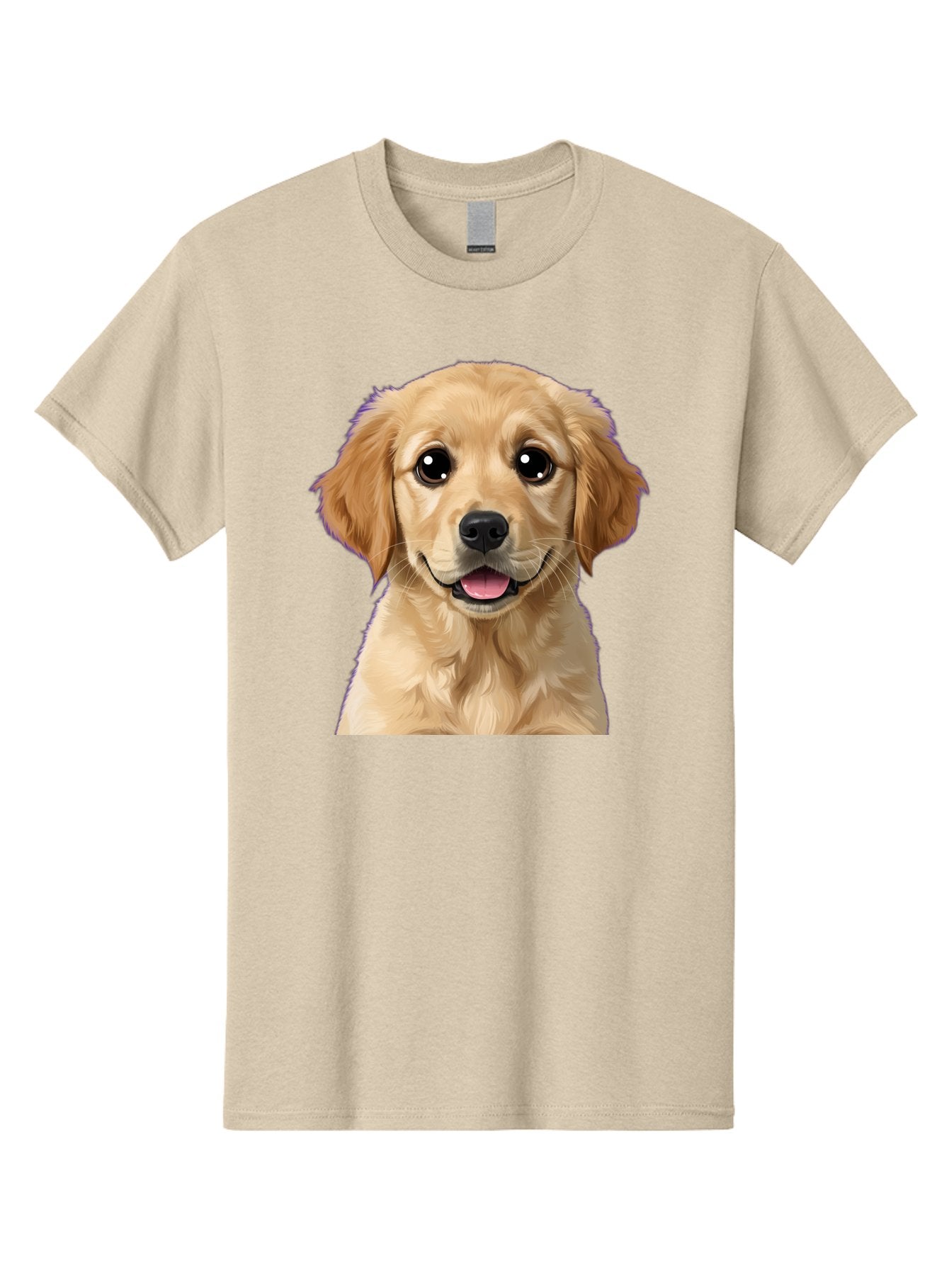 Golden-Retriever-Puppy-1 Men'S Graphic Tee, 100% Cotton, Comfortable Casual Summer Wear, Machine Washable, Golden Retriever Puppy, Happy Dog, Playful Puppy, Adorable Face, Cute Nose, Floppy Ears, Sweet Expression, Friendly Animal, Bab988 15