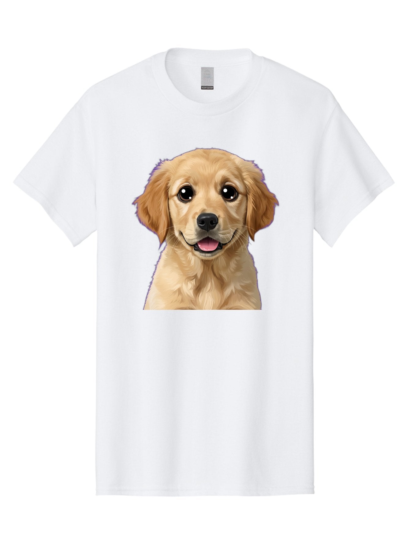 Golden-Retriever-Puppy-1 Men'S Graphic Tee, 100% Cotton, Comfortable Casual Summer Wear, Machine Washable, Golden Retriever Puppy, Happy Dog, Playful Puppy, Adorable Face, Cute Nose, Floppy Ears, Sweet Expression, Friendly Animal, Bab988 5