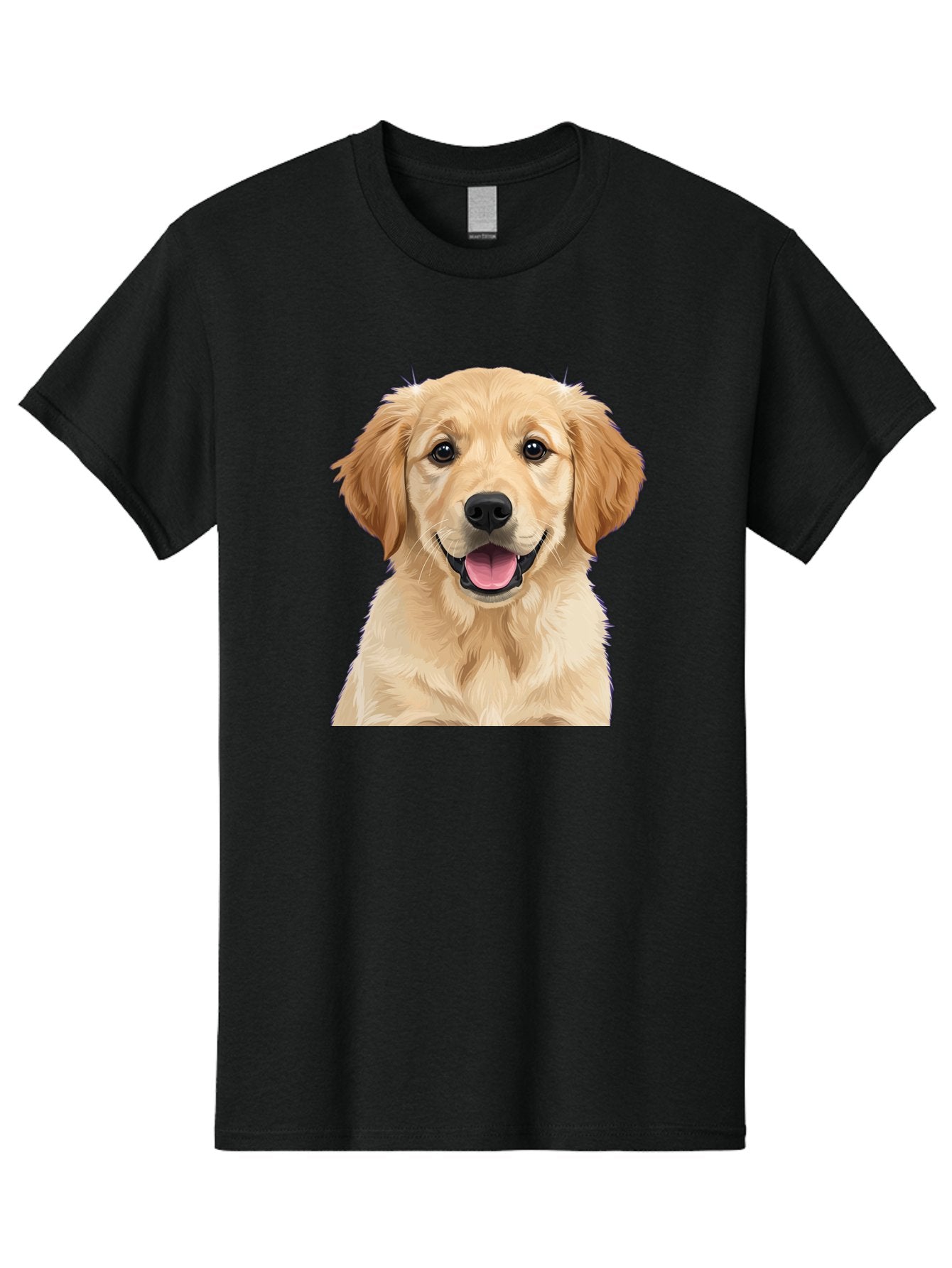 Golden-Retriever-Puppy-2 Men'S Graphic Tee, 100% Cotton, Comfortable Casual Summer Wear, Machine Washable, Happy Golden Retriever, Cute Puppy, Dog Portrait, Friendly Animal, Playful Pet, Adorable Face, Fluffy Fur, Joyful Expression, Bab989 7