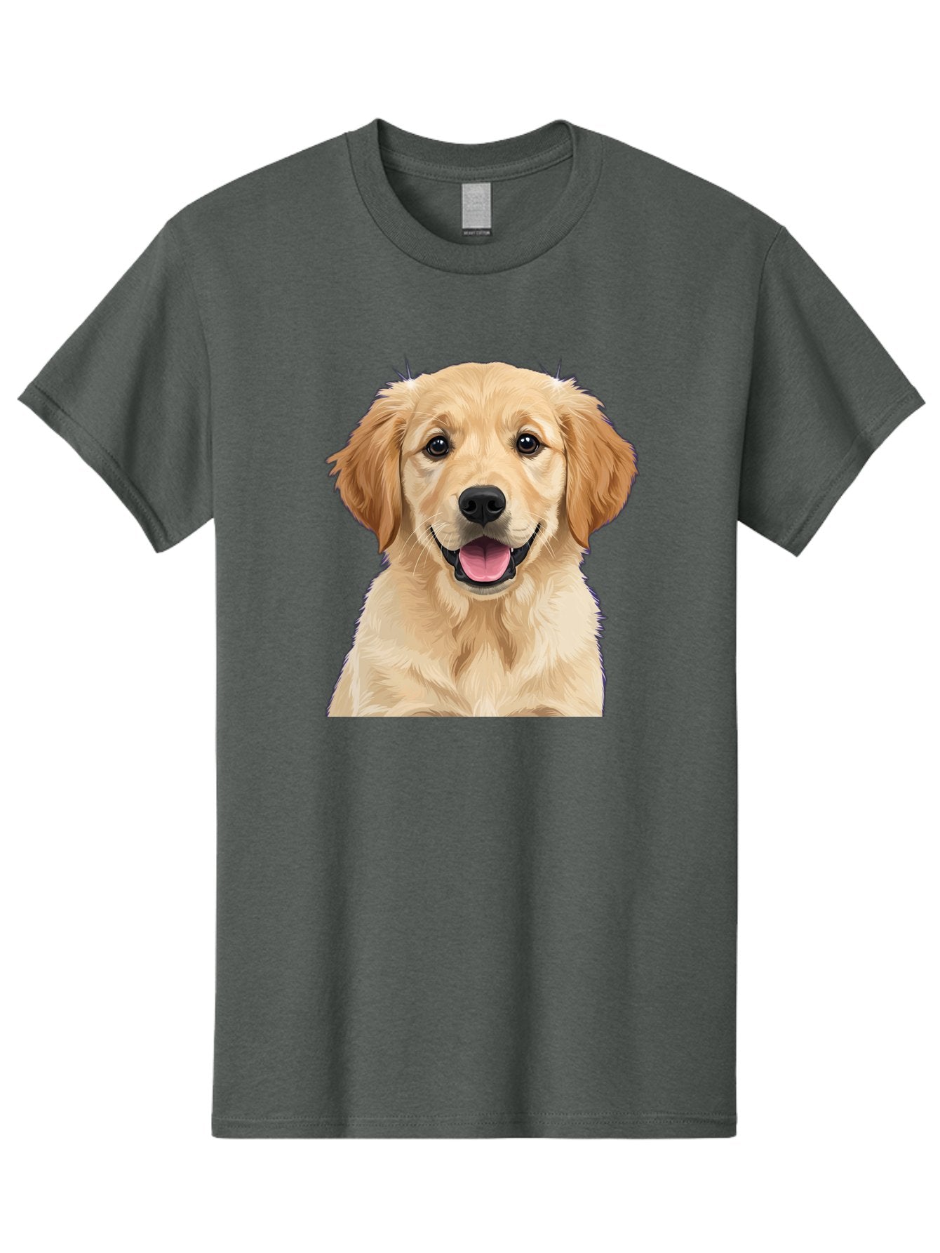 Golden-Retriever-Puppy-2 Men'S Graphic Tee, 100% Cotton, Comfortable Casual Summer Wear, Machine Washable, Happy Golden Retriever, Cute Puppy, Dog Portrait, Friendly Animal, Playful Pet, Adorable Face, Fluffy Fur, Joyful Expression, Bab989 10