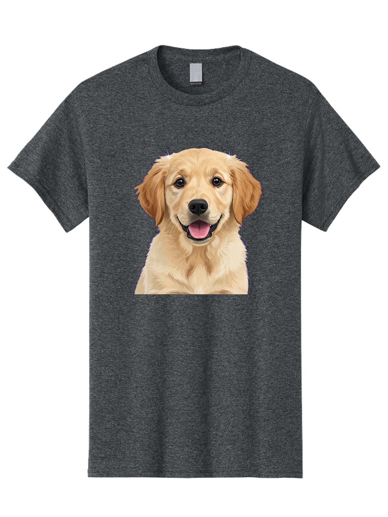 Golden-Retriever-Puppy-2 Men'S Graphic Tee, 100% Cotton, Comfortable Casual Summer Wear, Machine Washable, Happy Golden Retriever, Cute Puppy, Dog Portrait, Friendly Animal, Playful Pet, Adorable Face, Fluffy Fur, Joyful Expression, Bab989 3