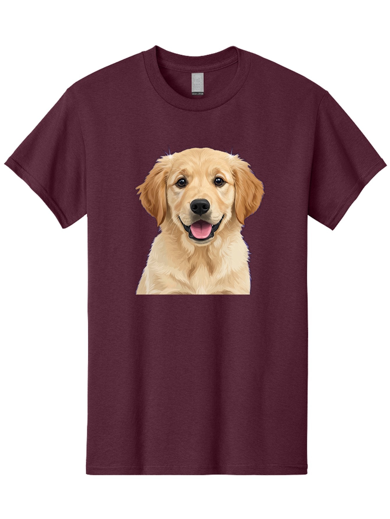 Golden-Retriever-Puppy-2 Men'S Graphic Tee, 100% Cotton, Comfortable Casual Summer Wear, Machine Washable, Happy Golden Retriever, Cute Puppy, Dog Portrait, Friendly Animal, Playful Pet, Adorable Face, Fluffy Fur, Joyful Expression, Bab989 4