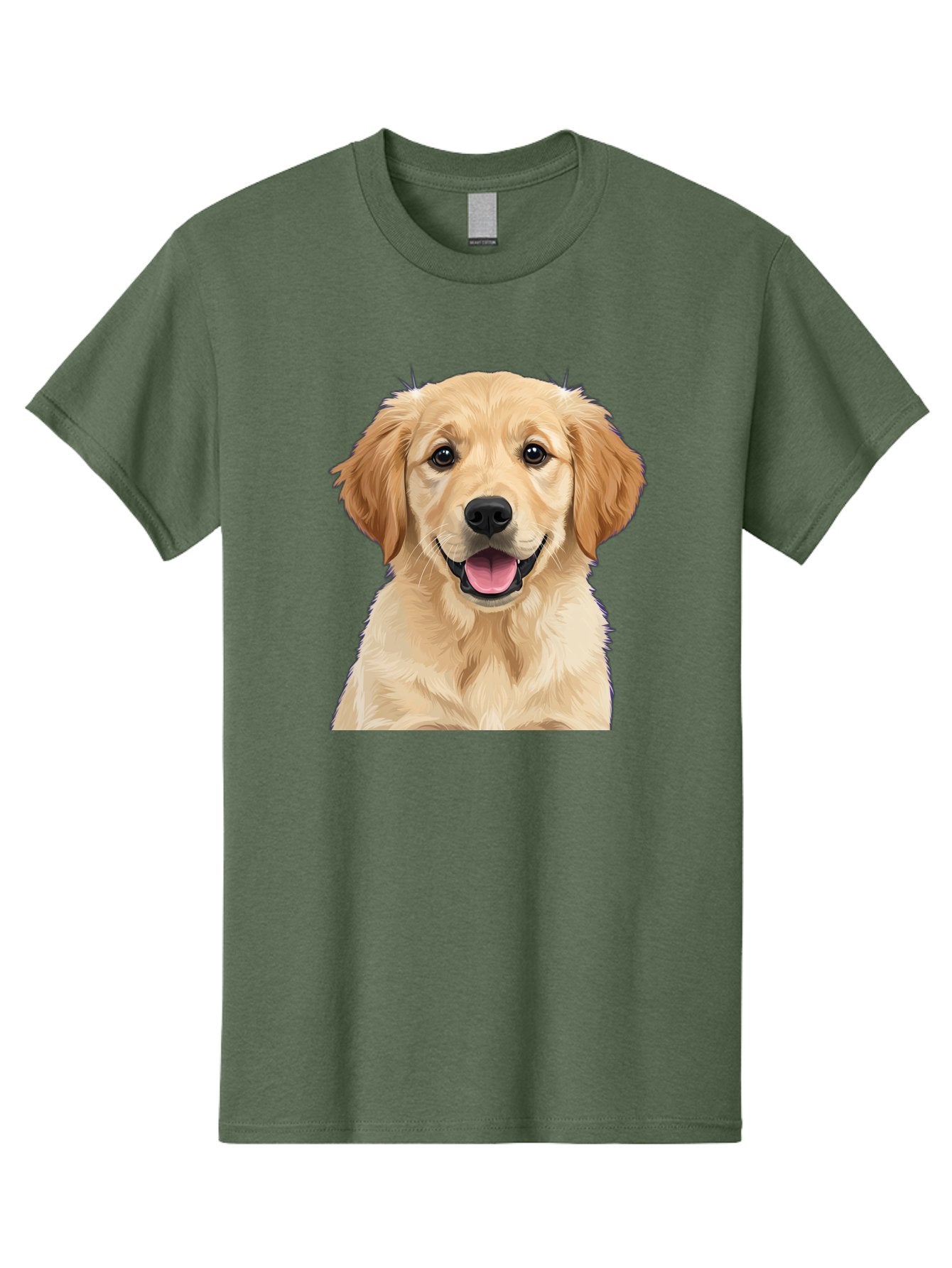 Golden-Retriever-Puppy-2 Men'S Graphic Tee, 100% Cotton, Comfortable Casual Summer Wear, Machine Washable, Happy Golden Retriever, Cute Puppy, Dog Portrait, Friendly Animal, Playful Pet, Adorable Face, Fluffy Fur, Joyful Expression, Bab989 13