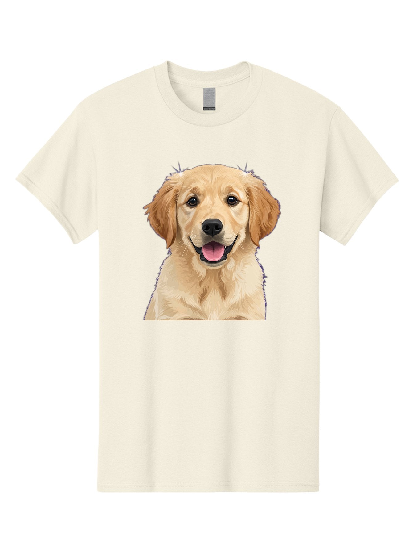 Golden-Retriever-Puppy-2 Men'S Graphic Tee, 100% Cotton, Comfortable Casual Summer Wear, Machine Washable, Happy Golden Retriever, Cute Puppy, Dog Portrait, Friendly Animal, Playful Pet, Adorable Face, Fluffy Fur, Joyful Expression, Bab989 11