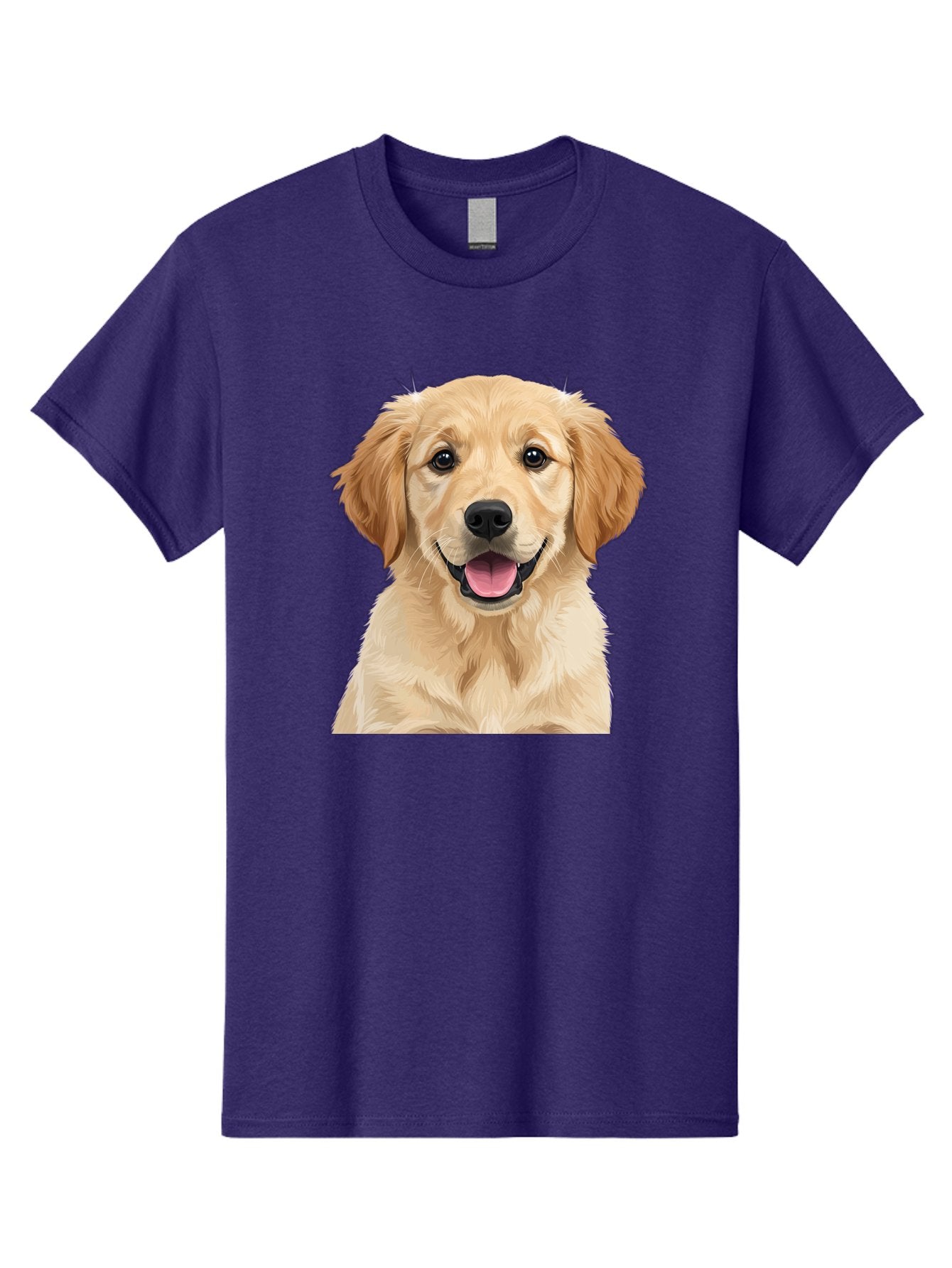 Golden-Retriever-Puppy-2 Men'S Graphic Tee, 100% Cotton, Comfortable Casual Summer Wear, Machine Washable, Happy Golden Retriever, Cute Puppy, Dog Portrait, Friendly Animal, Playful Pet, Adorable Face, Fluffy Fur, Joyful Expression, Bab989 6
