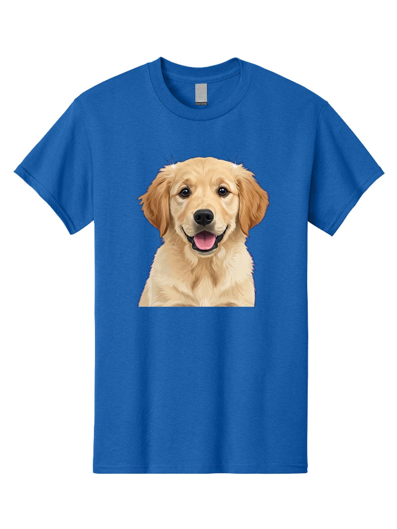 Golden-Retriever-Puppy-2 Men'S Graphic Tee, 100% Cotton, Comfortable Casual Summer Wear, Machine Washable, Happy Golden Retriever, Cute Puppy, Dog Portrait, Friendly Animal, Playful Pet, Adorable Face, Fluffy Fur, Joyful Expression, Bab989 9