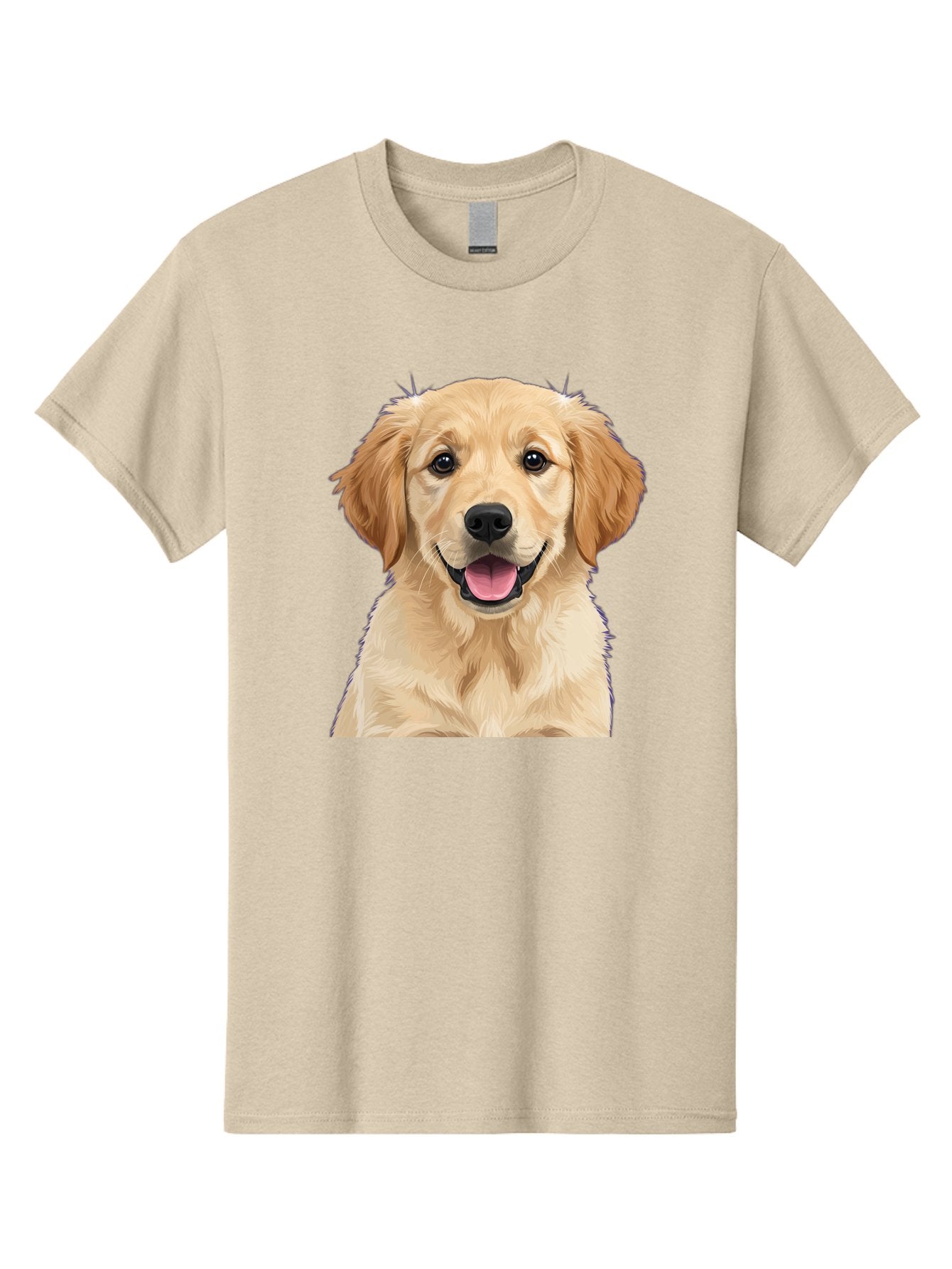 Golden-Retriever-Puppy-2 Men'S Graphic Tee, 100% Cotton, Comfortable Casual Summer Wear, Machine Washable, Happy Golden Retriever, Cute Puppy, Dog Portrait, Friendly Animal, Playful Pet, Adorable Face, Fluffy Fur, Joyful Expression, Bab989 12