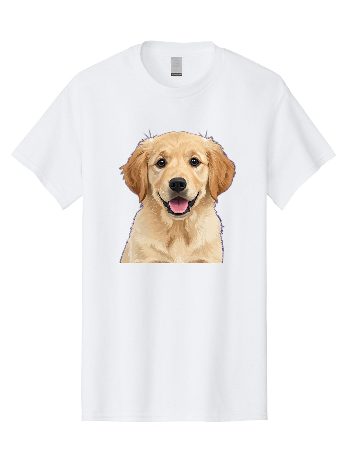 Golden-Retriever-Puppy-2 Men'S Graphic Tee, 100% Cotton, Comfortable Casual Summer Wear, Machine Washable, Happy Golden Retriever, Cute Puppy, Dog Portrait, Friendly Animal, Playful Pet, Adorable Face, Fluffy Fur, Joyful Expression, Bab989 8