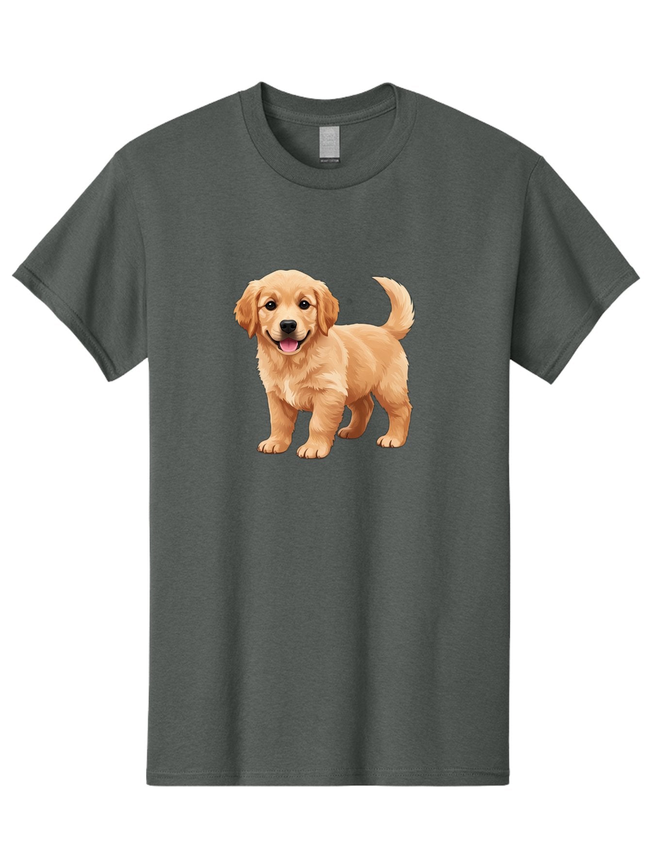 Golden-Retriever-Puppy-3 Men'S Graphic Tee, 100% Cotton, Comfortable Casual Summer Wear, Machine Washable, Golden Retriever Puppy, Dog Portrait, Playful Dog, Happy Puppy, Furry Friend, Dog'S Smile, Tail Wagging, Adorable Pet, Cartoon Dog, Bab990 13