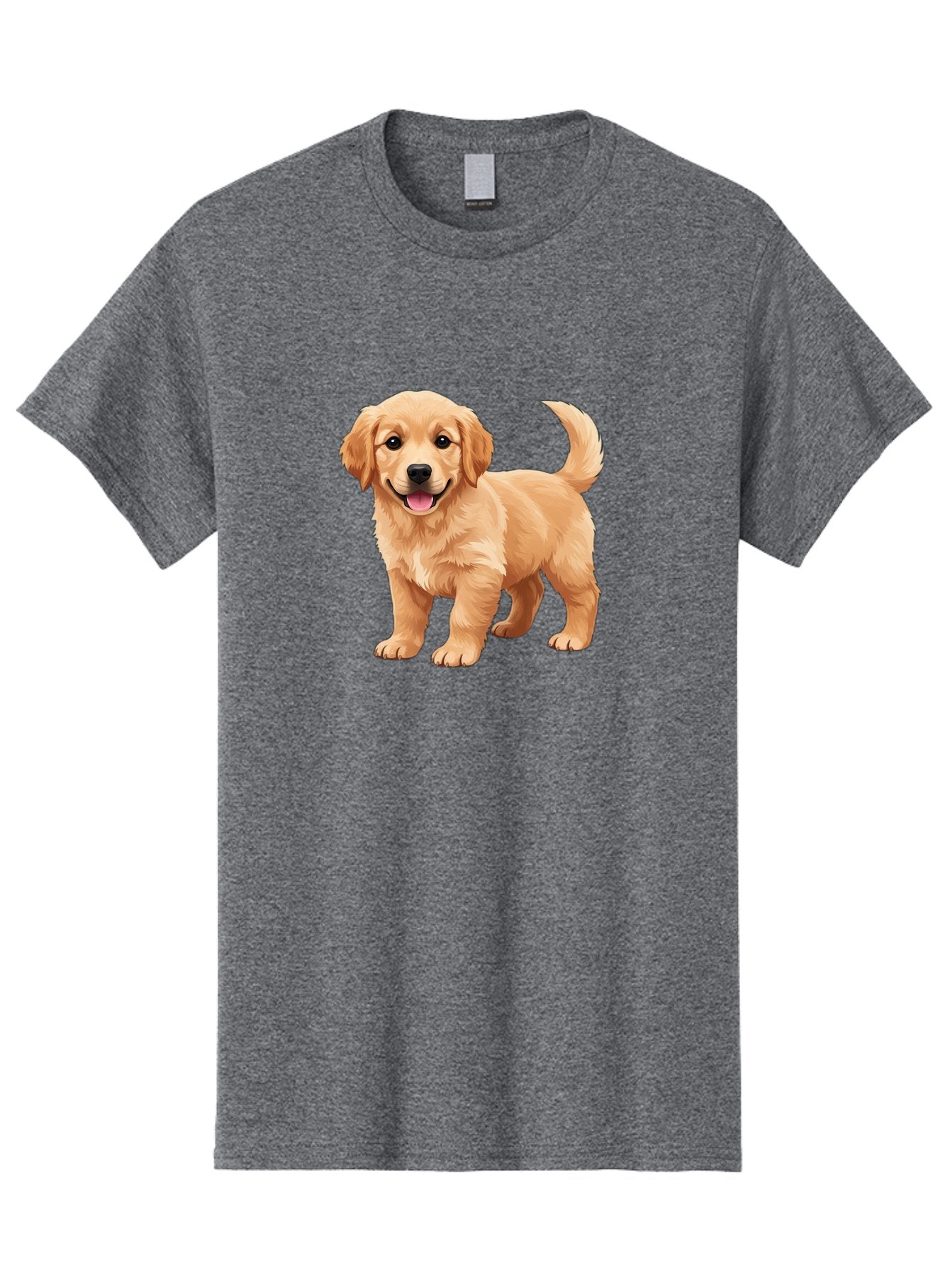 Golden-Retriever-Puppy-3 Men'S Graphic Tee, 100% Cotton, Comfortable Casual Summer Wear, Machine Washable, Golden Retriever Puppy, Dog Portrait, Playful Dog, Happy Puppy, Furry Friend, Dog'S Smile, Tail Wagging, Adorable Pet, Cartoon Dog, Bab990 6