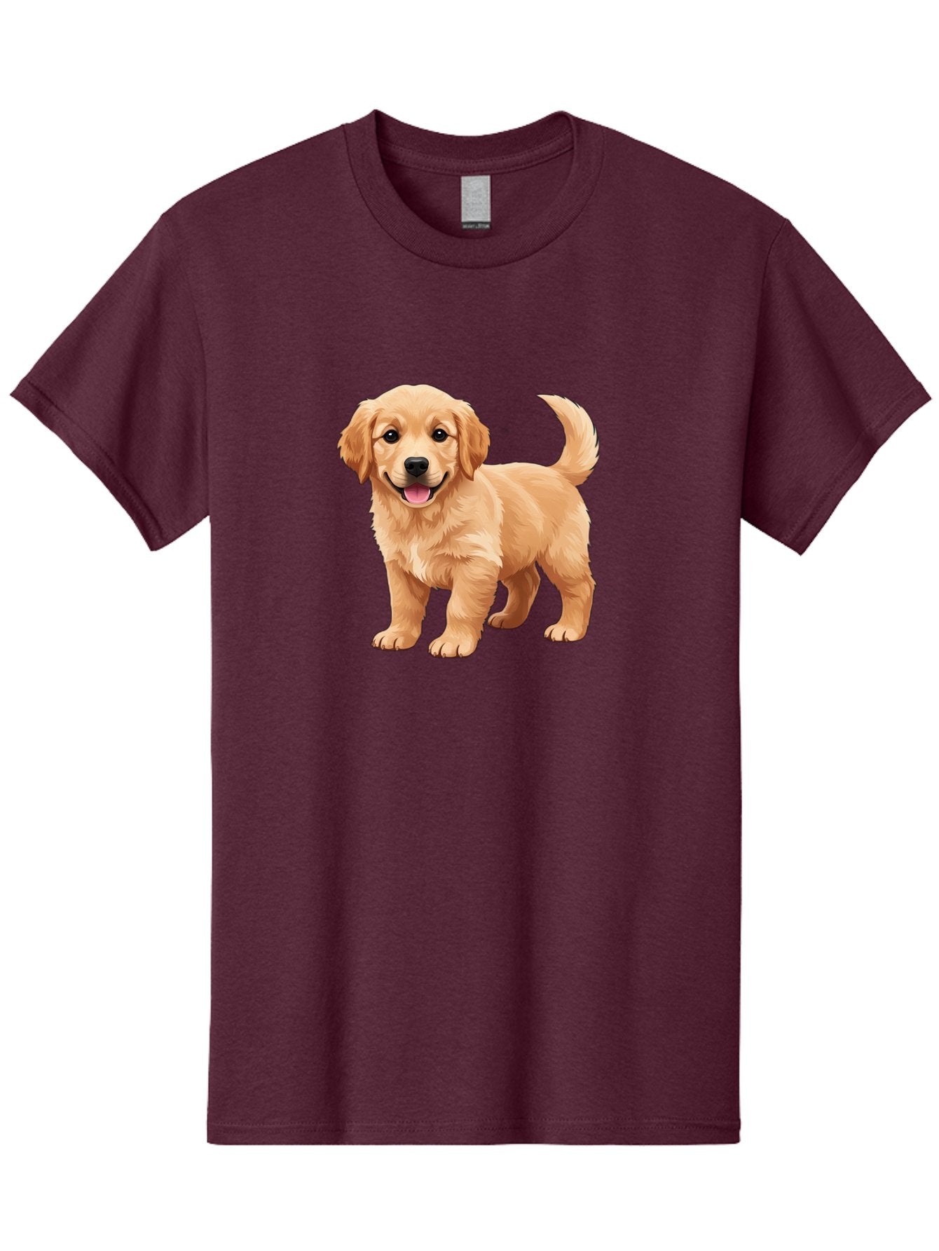 Golden-Retriever-Puppy-3 Men'S Graphic Tee, 100% Cotton, Comfortable Casual Summer Wear, Machine Washable, Golden Retriever Puppy, Dog Portrait, Playful Dog, Happy Puppy, Furry Friend, Dog'S Smile, Tail Wagging, Adorable Pet, Cartoon Dog, Bab990 8