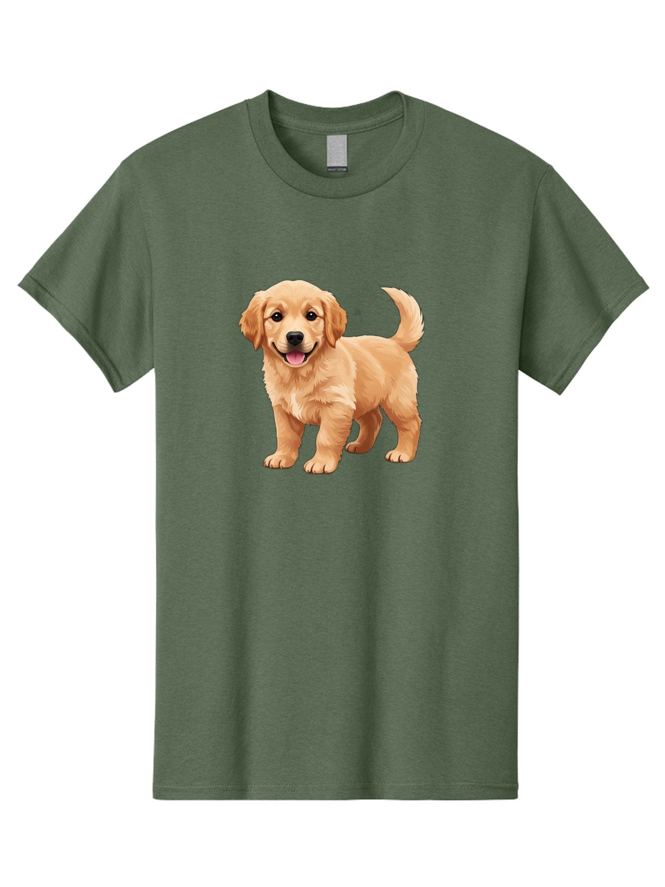 Golden-Retriever-Puppy-3 Men'S Graphic Tee, 100% Cotton, Comfortable Casual Summer Wear, Machine Washable, Golden Retriever Puppy, Dog Portrait, Playful Dog, Happy Puppy, Furry Friend, Dog'S Smile, Tail Wagging, Adorable Pet, Cartoon Dog, Bab990 11