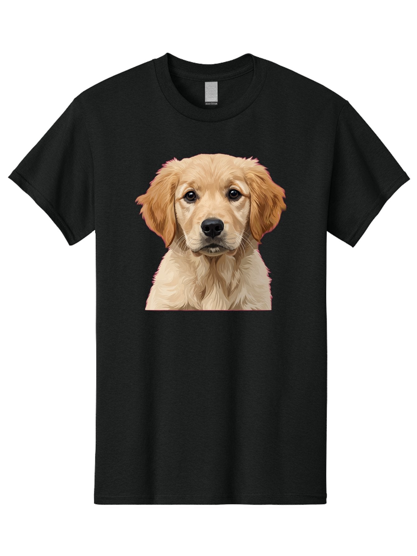 Golden-Retriever-Puppy Men'S Graphic Tee, 100% Cotton, Comfortable Casual Summer Wear, Machine Washable, Golden Retriever Puppy, Cute Dog, Puppy Face, Fluffy Fur, Adorable Eyes, Friendly Dog, Lovable Pet, Young Canine, Playful Pup, Bab994