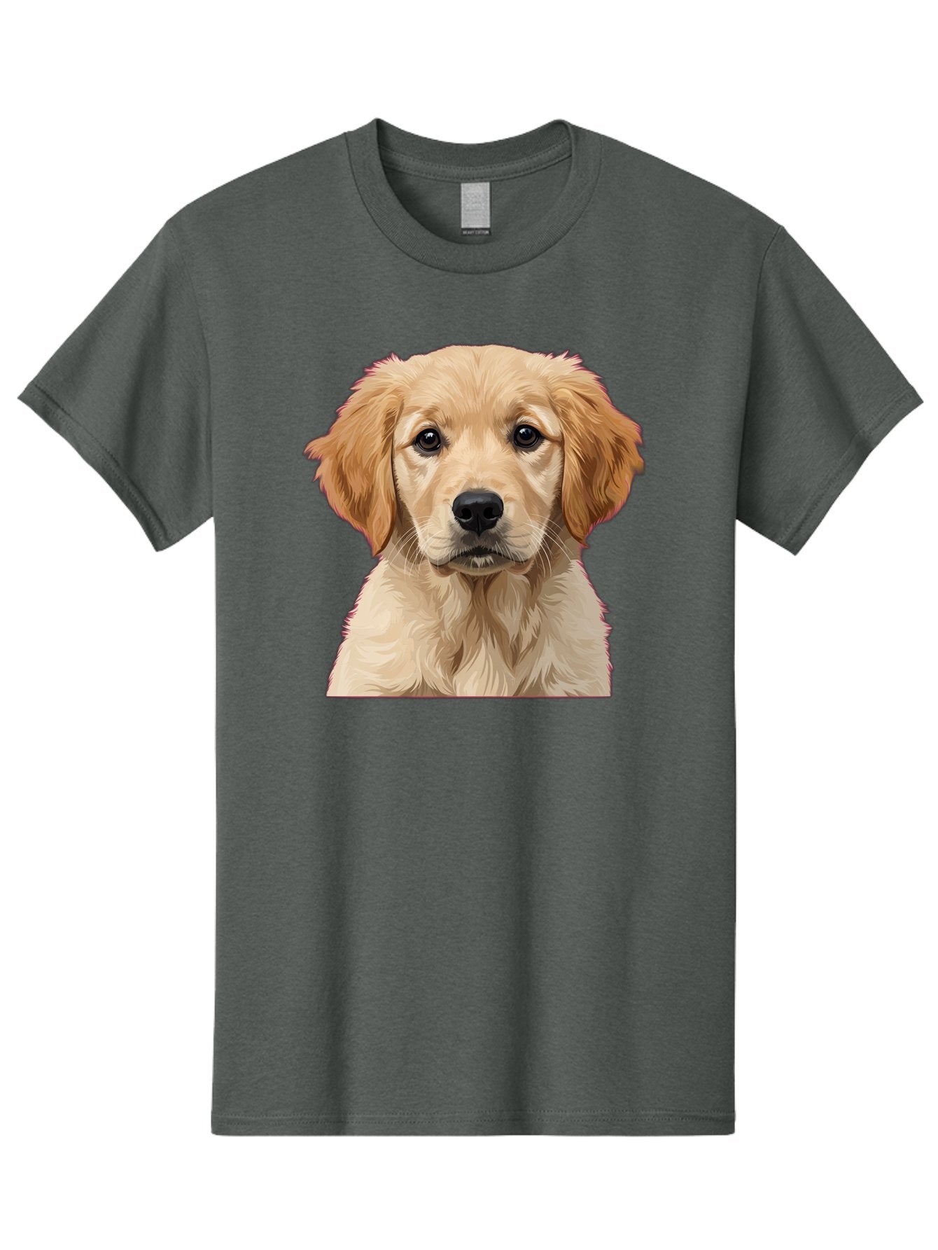 Golden-Retriever-Puppy Men'S Graphic Tee, 100% Cotton, Comfortable Casual Summer Wear, Machine Washable, Golden Retriever Puppy, Cute Dog, Puppy Face, Fluffy Fur, Adorable Eyes, Friendly Dog, Lovable Pet, Young Canine, Playful Pup, Bab994 4