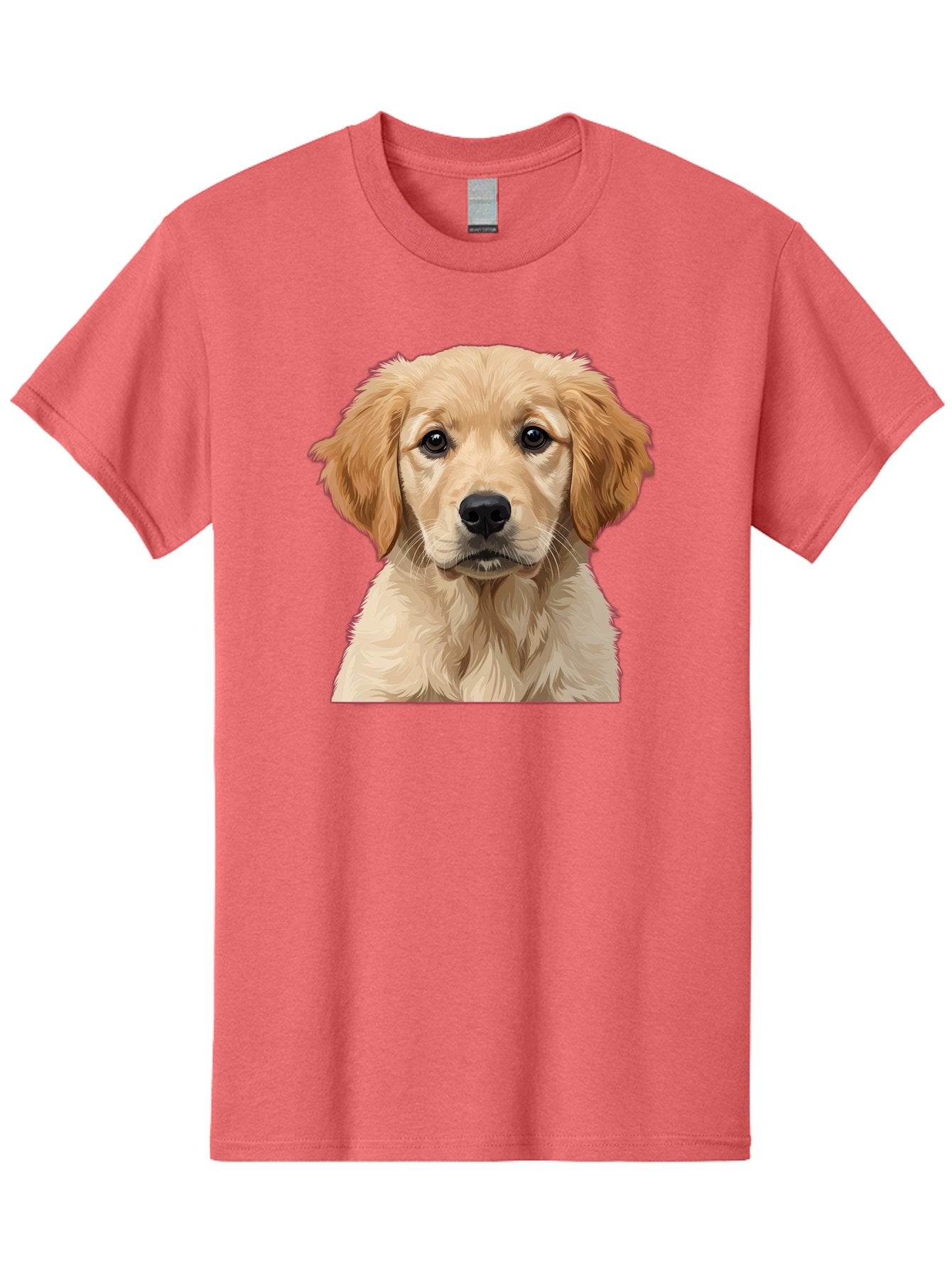 Golden-Retriever-Puppy Men'S Graphic Tee, 100% Cotton, Comfortable Casual Summer Wear, Machine Washable, Golden Retriever Puppy, Cute Dog, Puppy Face, Fluffy Fur, Adorable Eyes, Friendly Dog, Lovable Pet, Young Canine, Playful Pup, Bab994