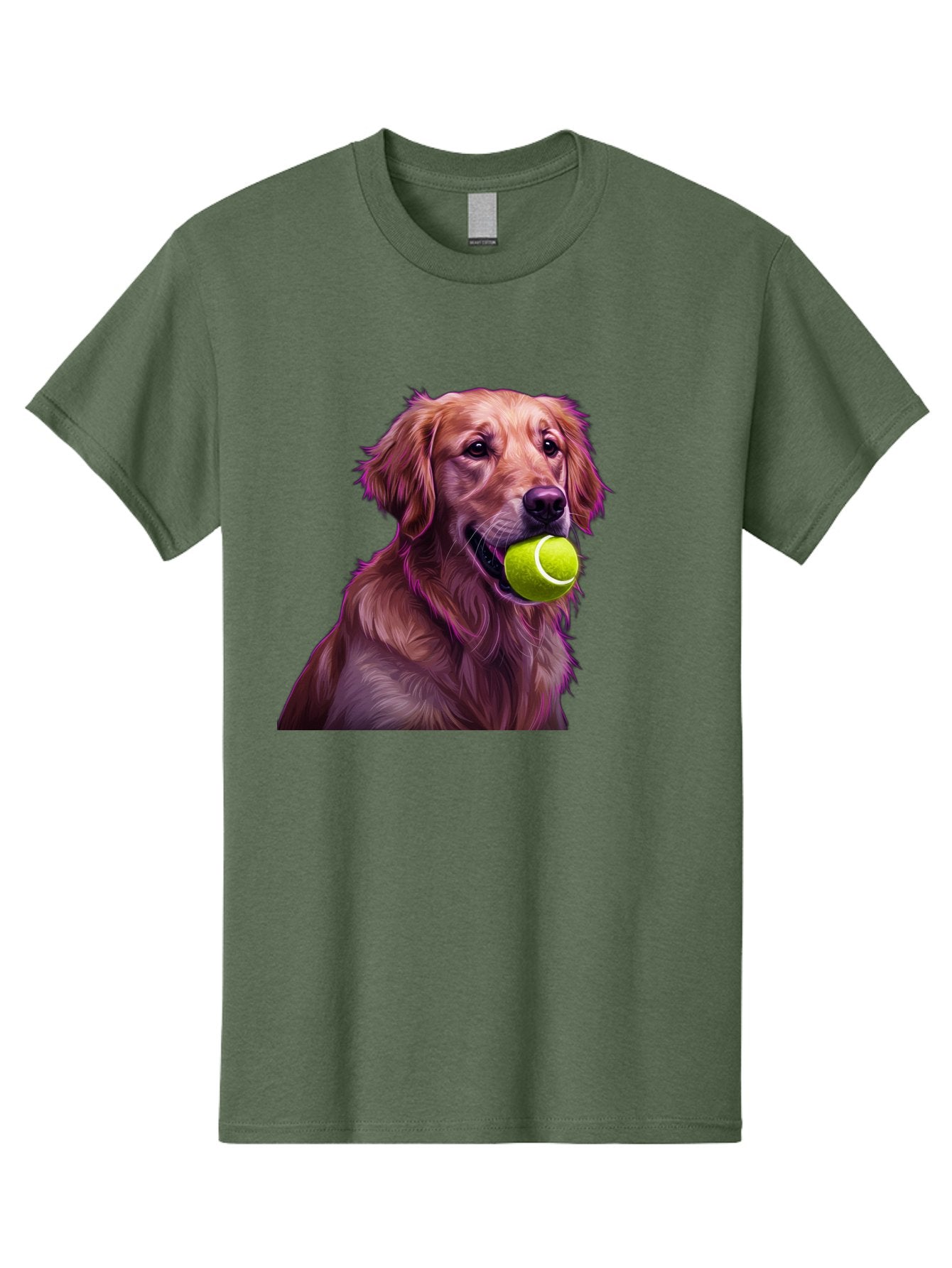 Golden-Retriever-Tennis-Ball Men'S Graphic Tee, 100% Cotton, Comfortable Casual Summer Wear, Machine Washable, Golden Retriever, Dog Holding Tennis Ball, Playful Dog, Tennis Ball In Mouth, Furry Friend, Happy Dog, Canine Companion, Fun Pet Bab998 12