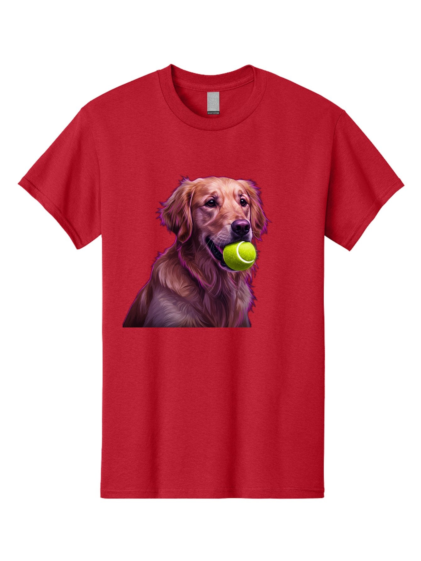 Golden-Retriever-Tennis-Ball Men'S Graphic Tee, 100% Cotton, Comfortable Casual Summer Wear, Machine Washable, Golden Retriever, Dog Holding Tennis Ball, Playful Dog, Tennis Ball In Mouth, Furry Friend, Happy Dog, Canine Companion, Fun Pet Bab998 13