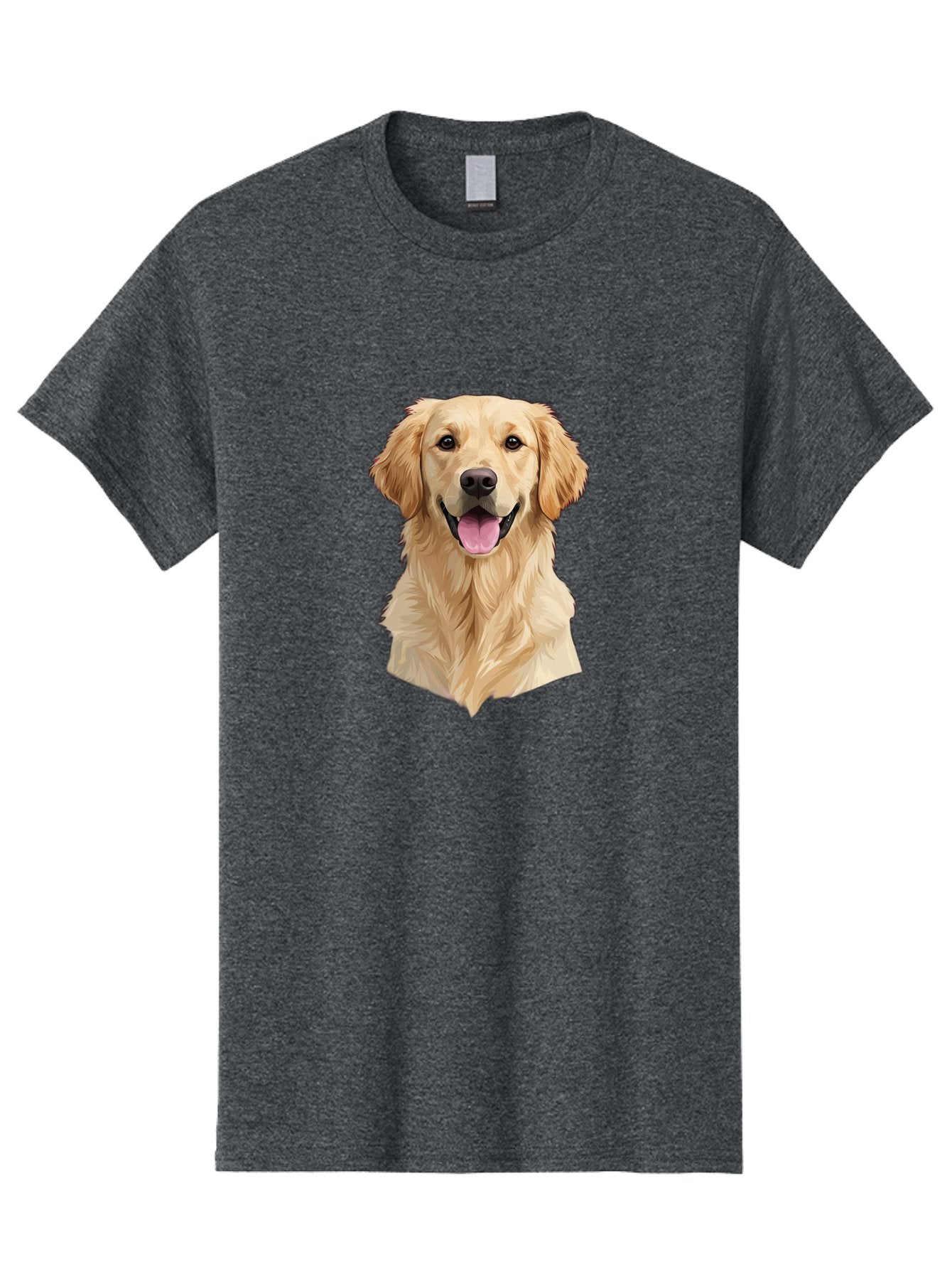 Golden-Retriever Men'S Graphic Tee, 100% Cotton, Comfortable Casual Summer Wear, Machine Washable, Happy Golden Retriever, Friendly Dog, Smiling Pet, Playful Animal, Cute Canine, Dog Portrait, Retriever Illustration Bac007 14