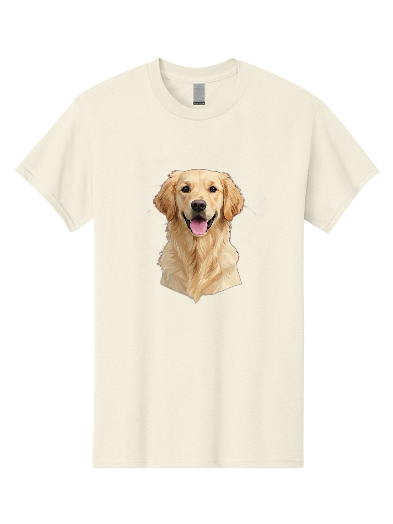 Golden-Retriever Men'S Graphic Tee, 100% Cotton, Comfortable Casual Summer Wear, Machine Washable, Happy Golden Retriever, Friendly Dog, Smiling Pet, Playful Animal, Cute Canine, Dog Portrait, Retriever Illustration Bac007 9